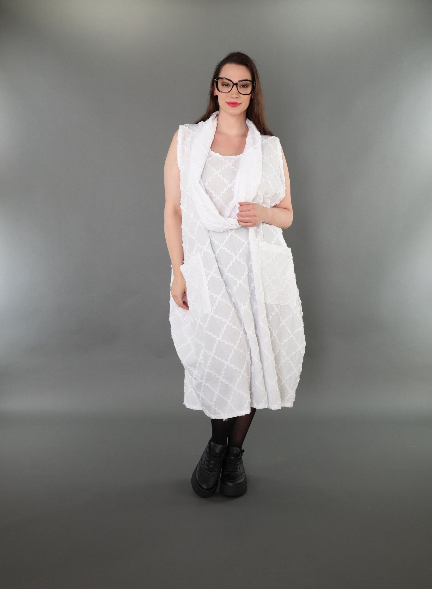 7118 "Brezza" Sleeveless Cowl-Neck Dress