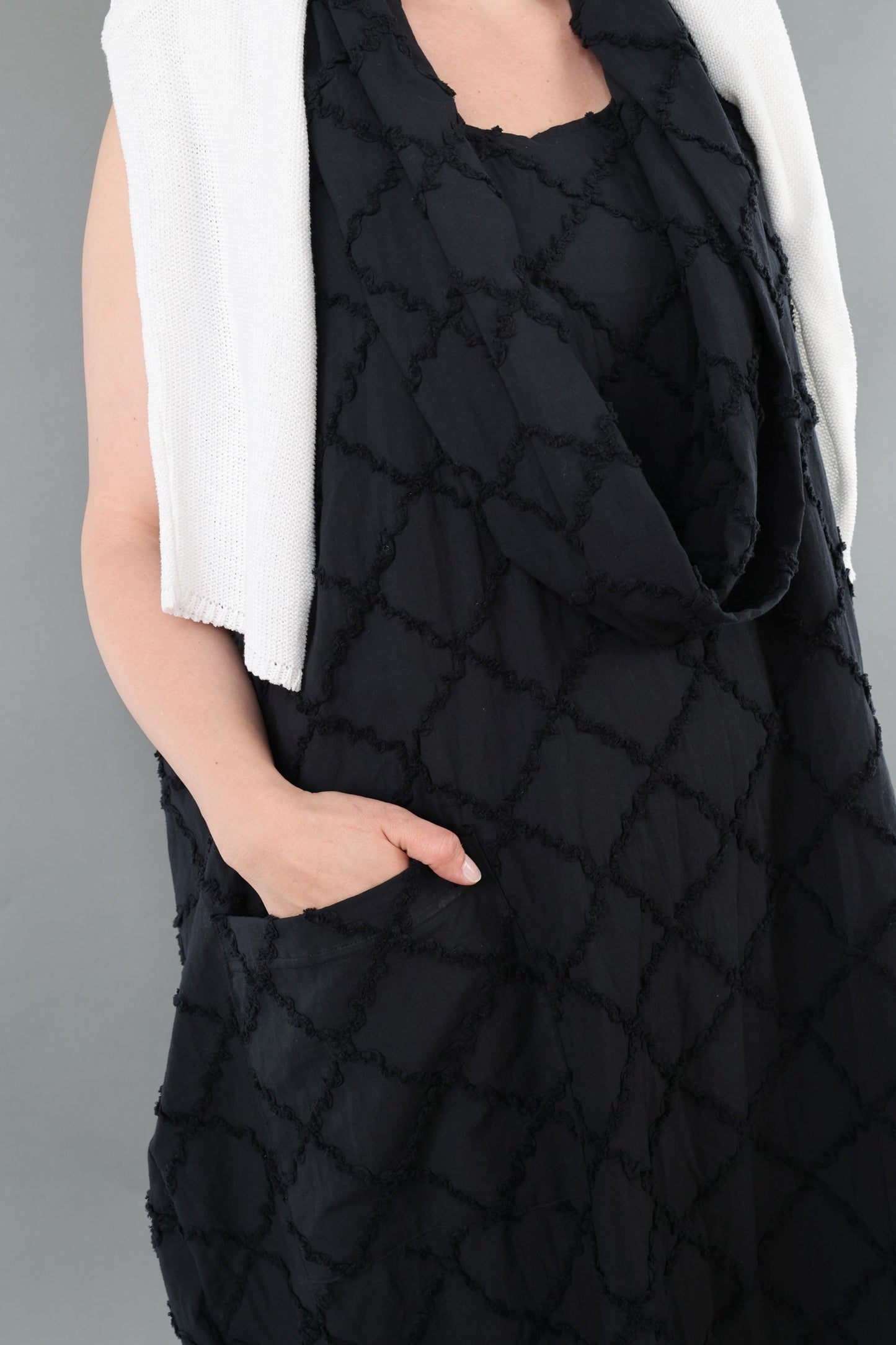 7118 "Brezza" Sleeveless Cowl-Neck Dress