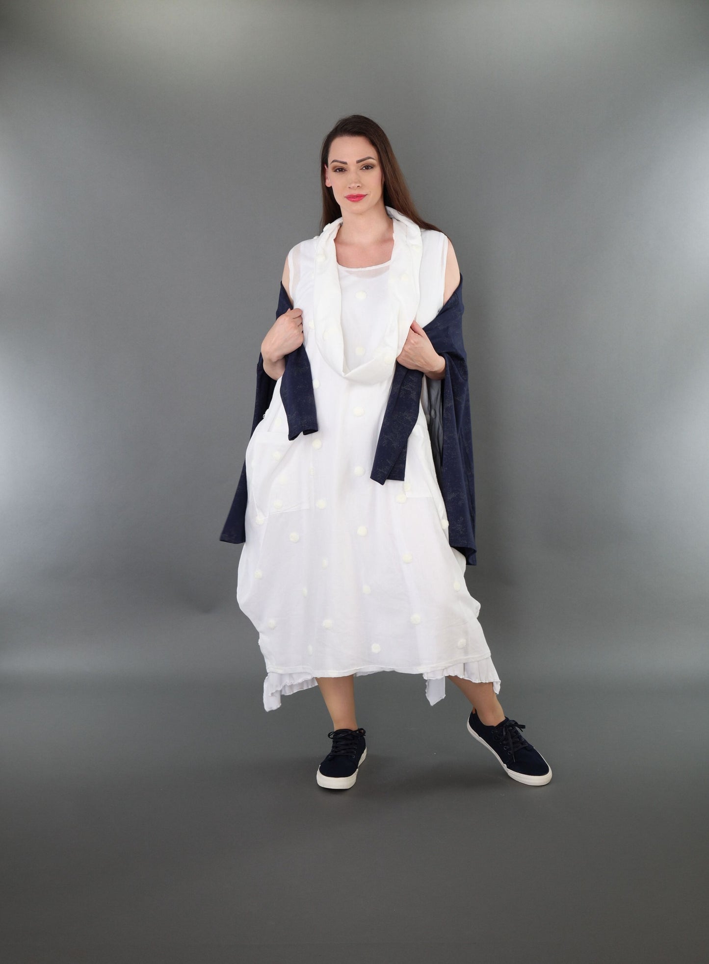 7118 "Marelia" Sleeveless Cowl-Neck Dress