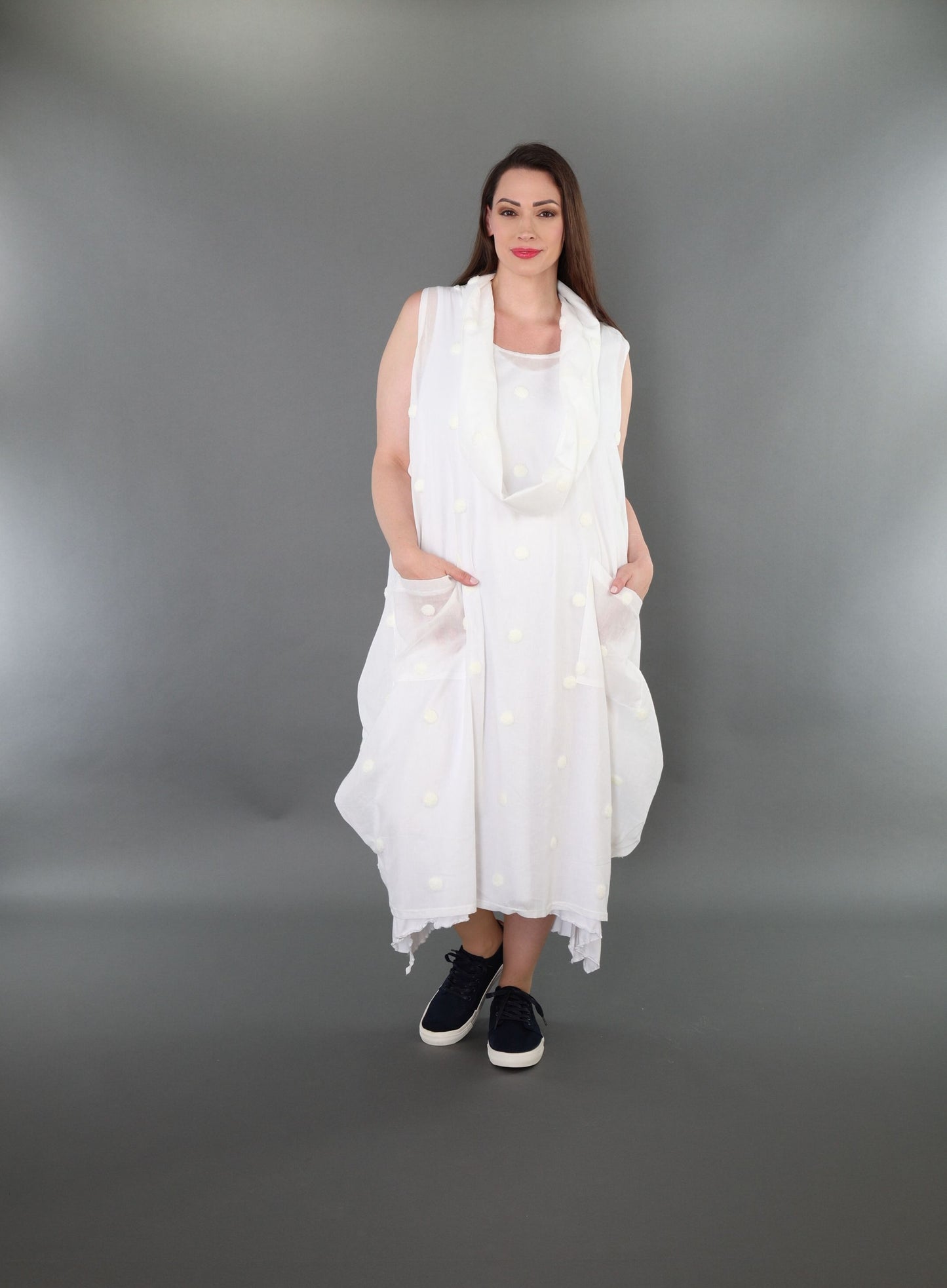 7118 "Marelia" Sleeveless Cowl-Neck Dress