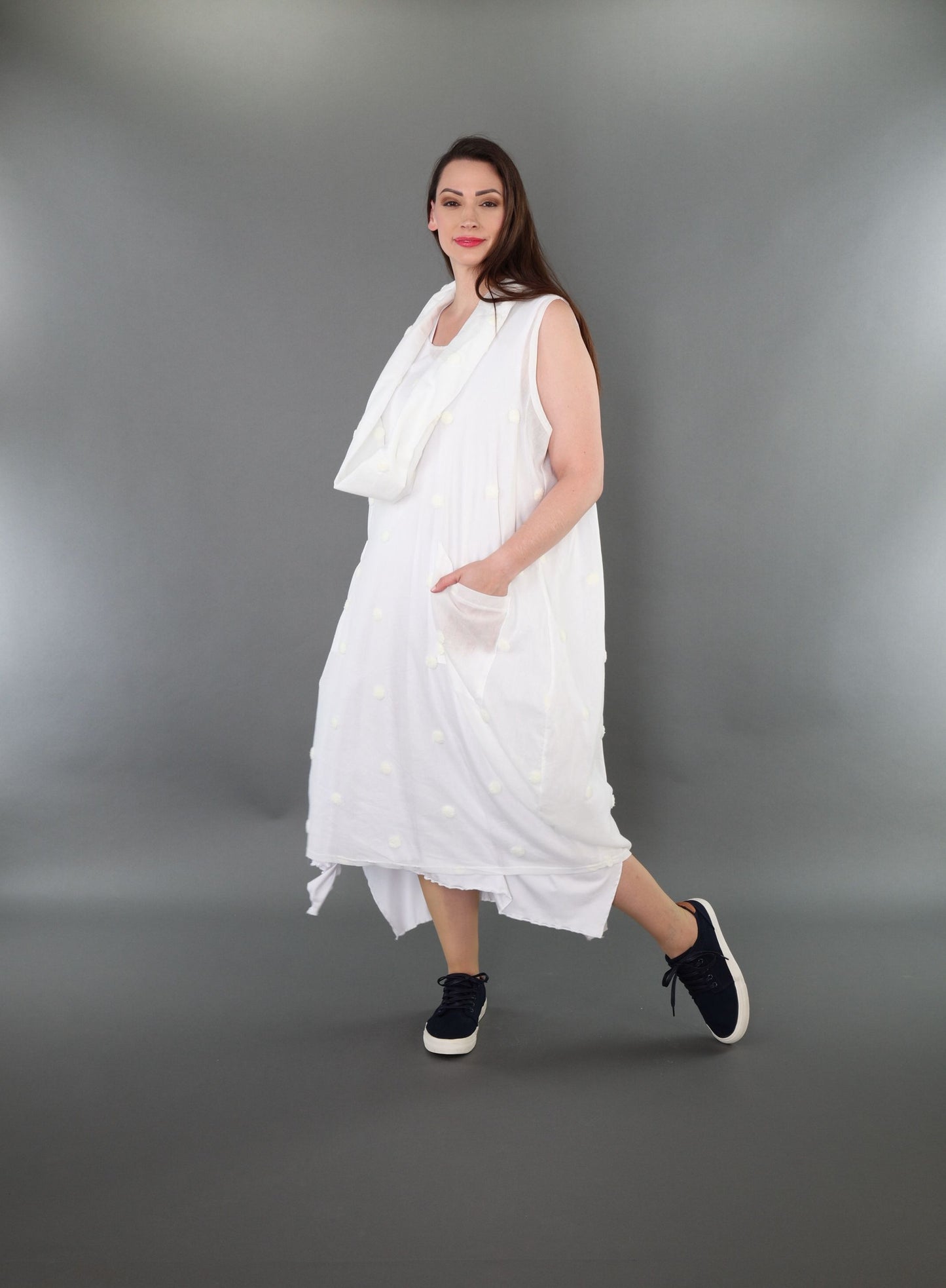 7118 "Marelia" Sleeveless Cowl-Neck Dress
