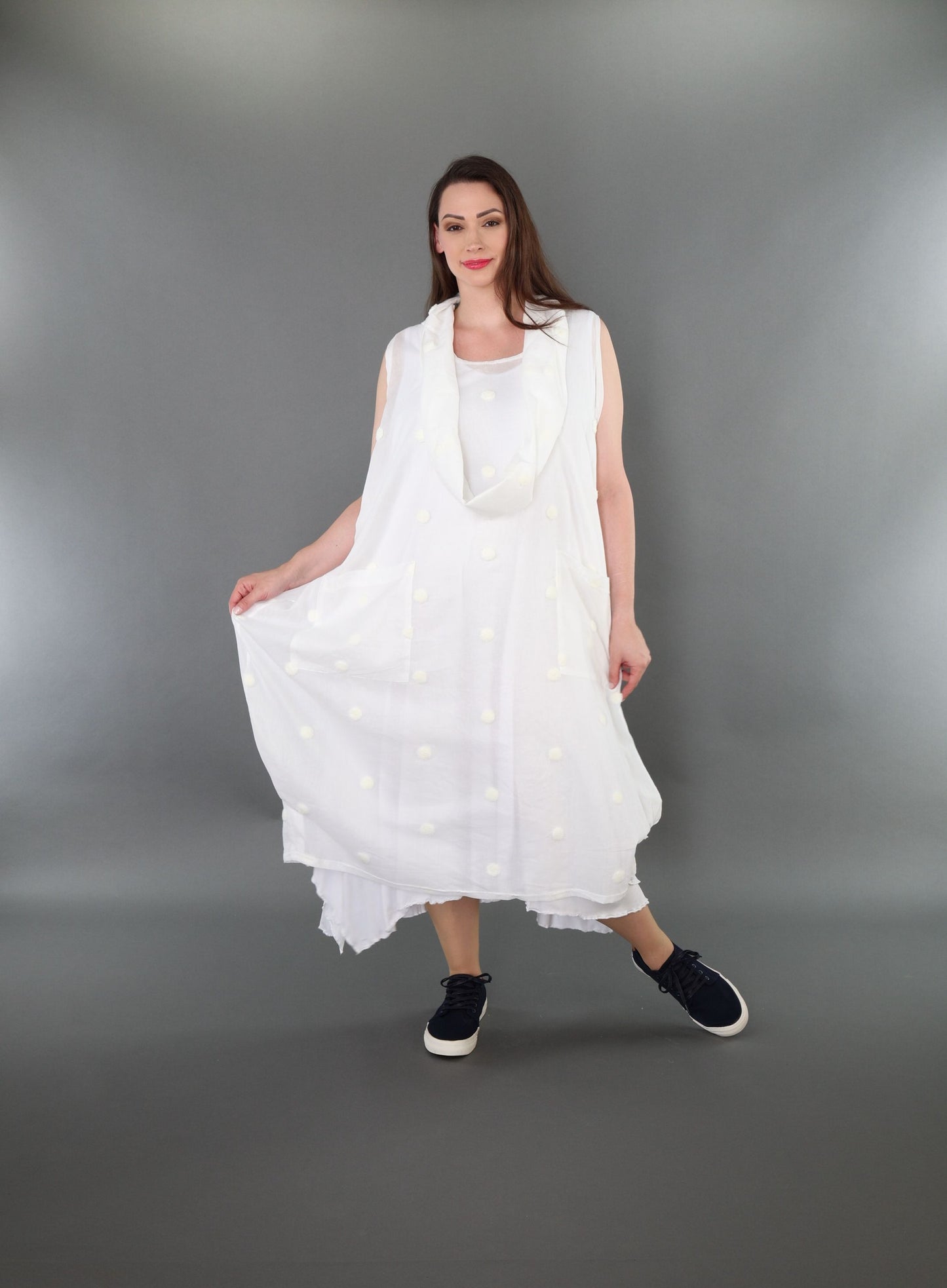 7118 "Marelia" Sleeveless Cowl-Neck Dress