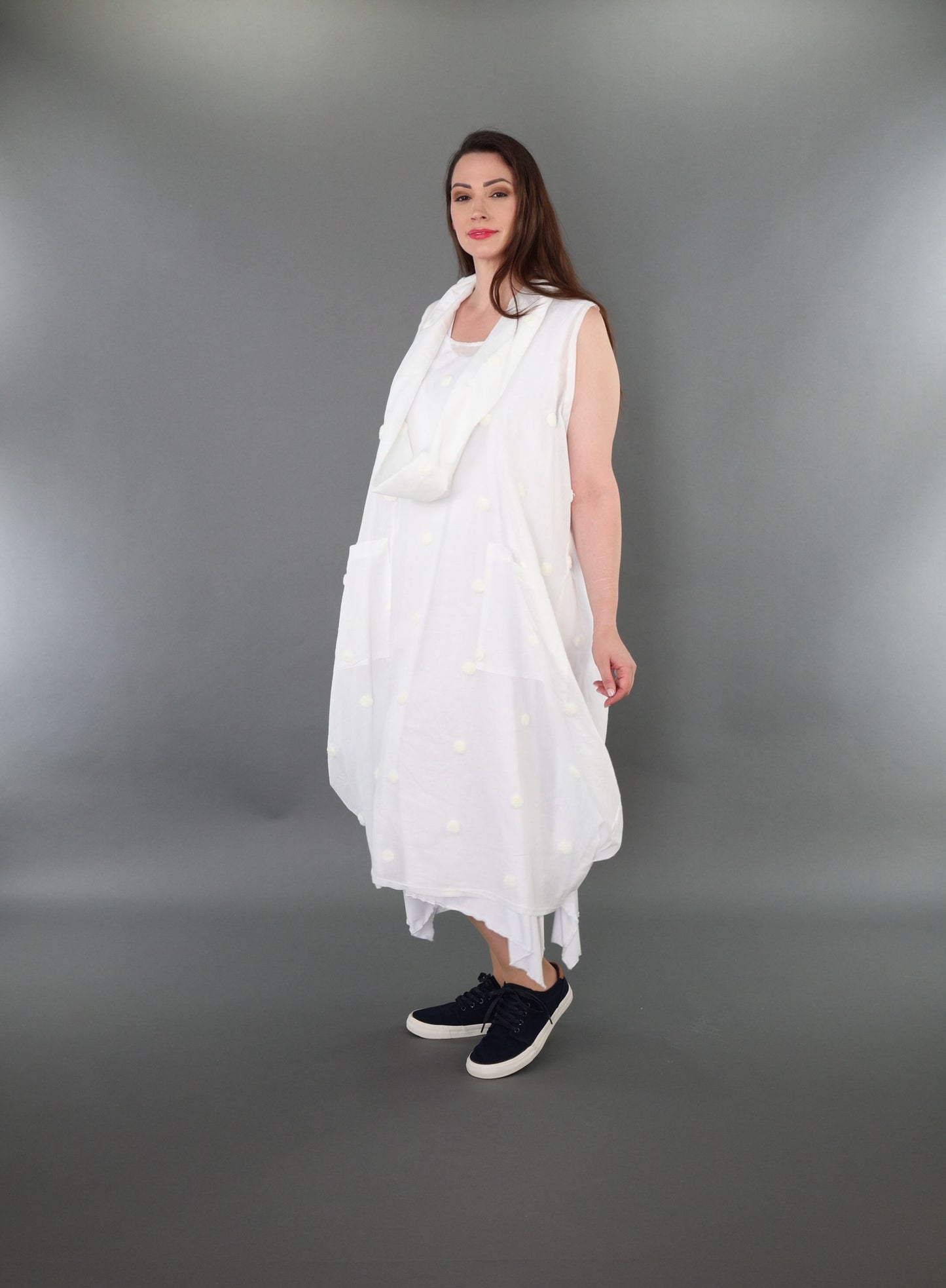 7118 "Marelia" Sleeveless Cowl-Neck Dress