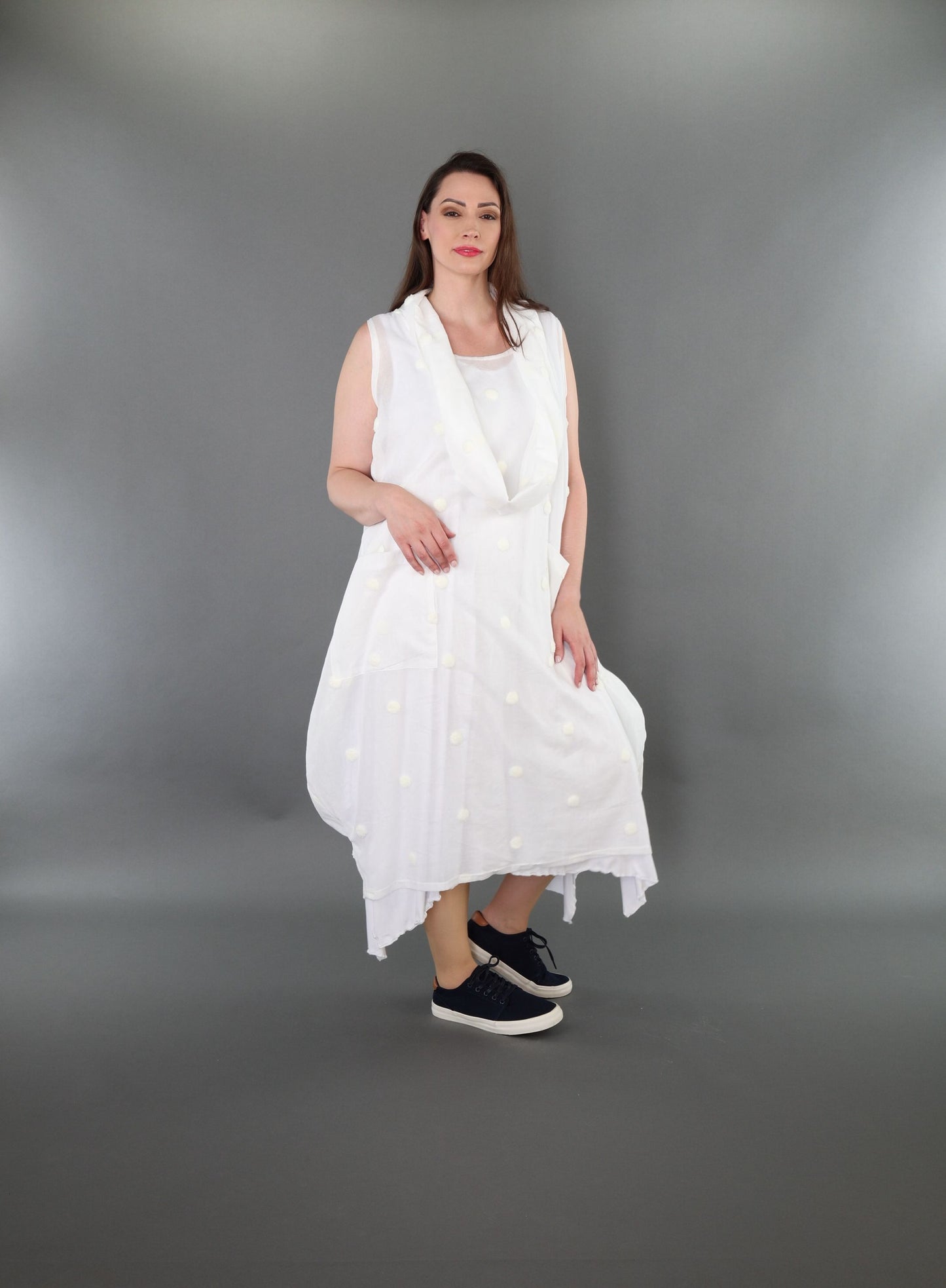 7118 "Marelia" Sleeveless Cowl-Neck Dress