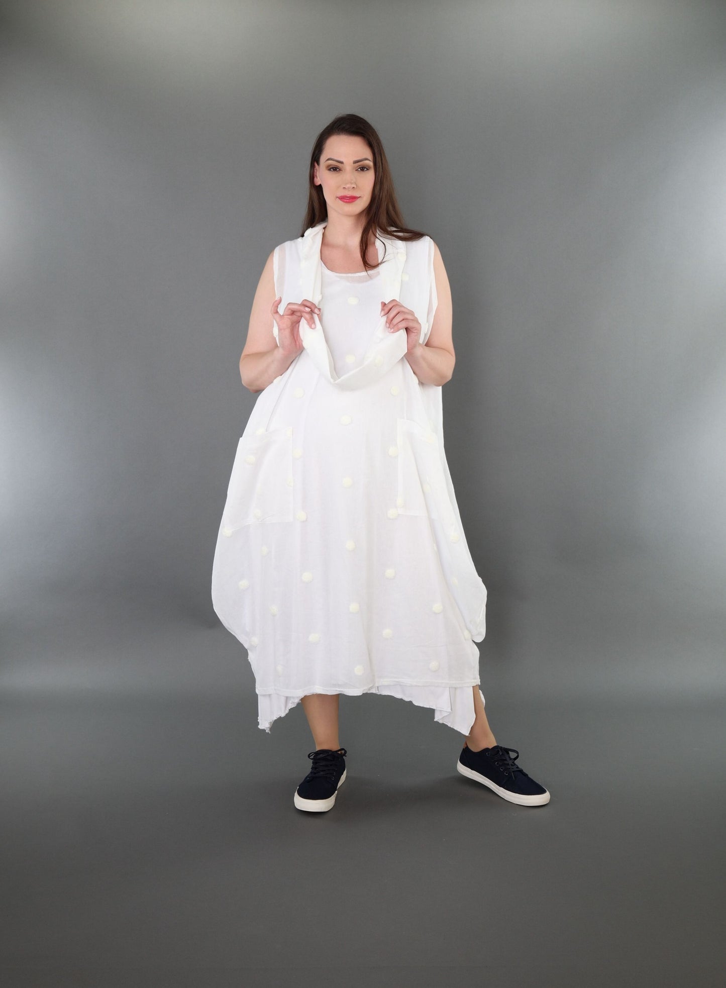 7118 "Marelia" Sleeveless Cowl-Neck Dress