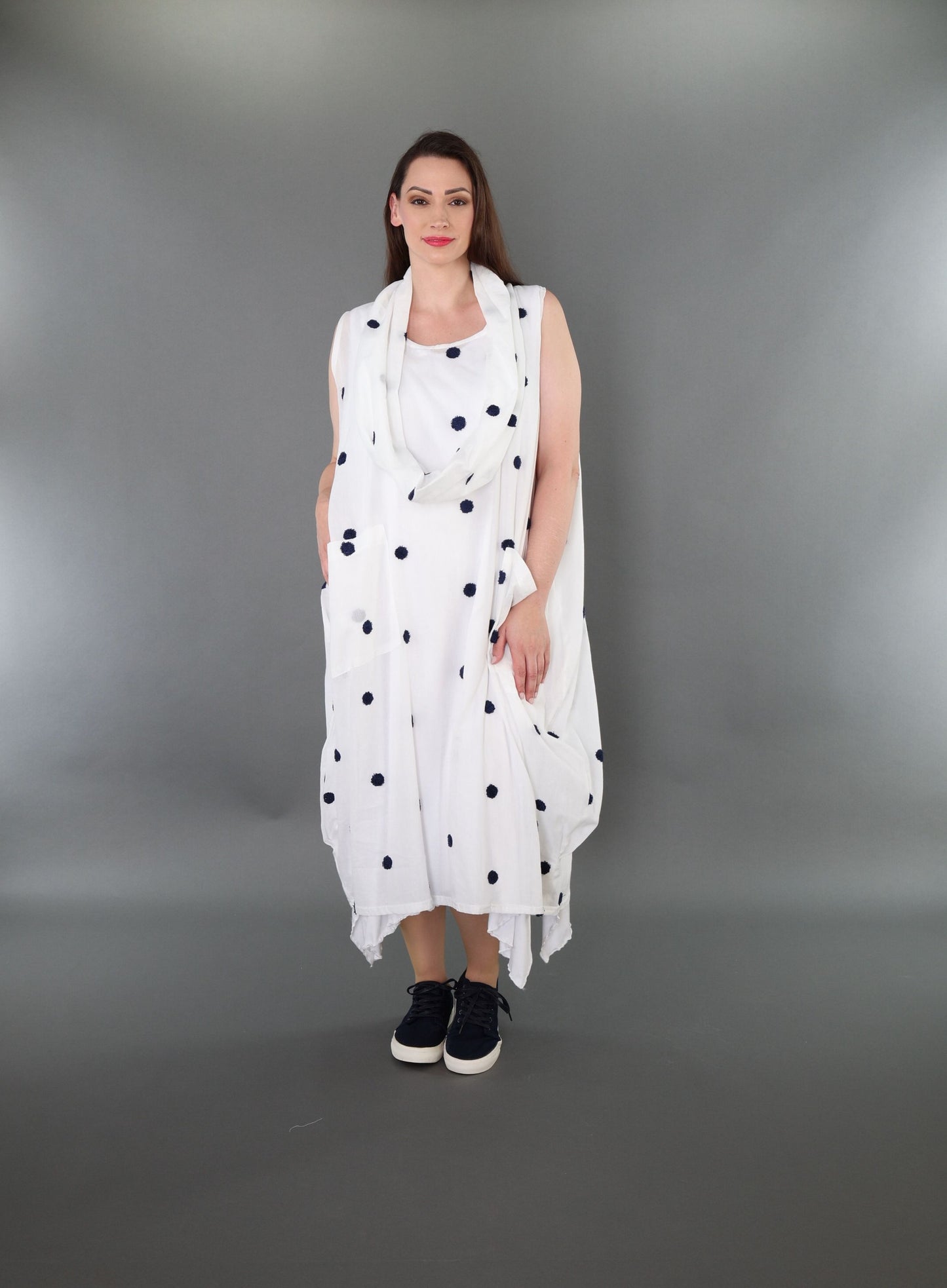 7118 "Marelia" Sleeveless Cowl-Neck Dress