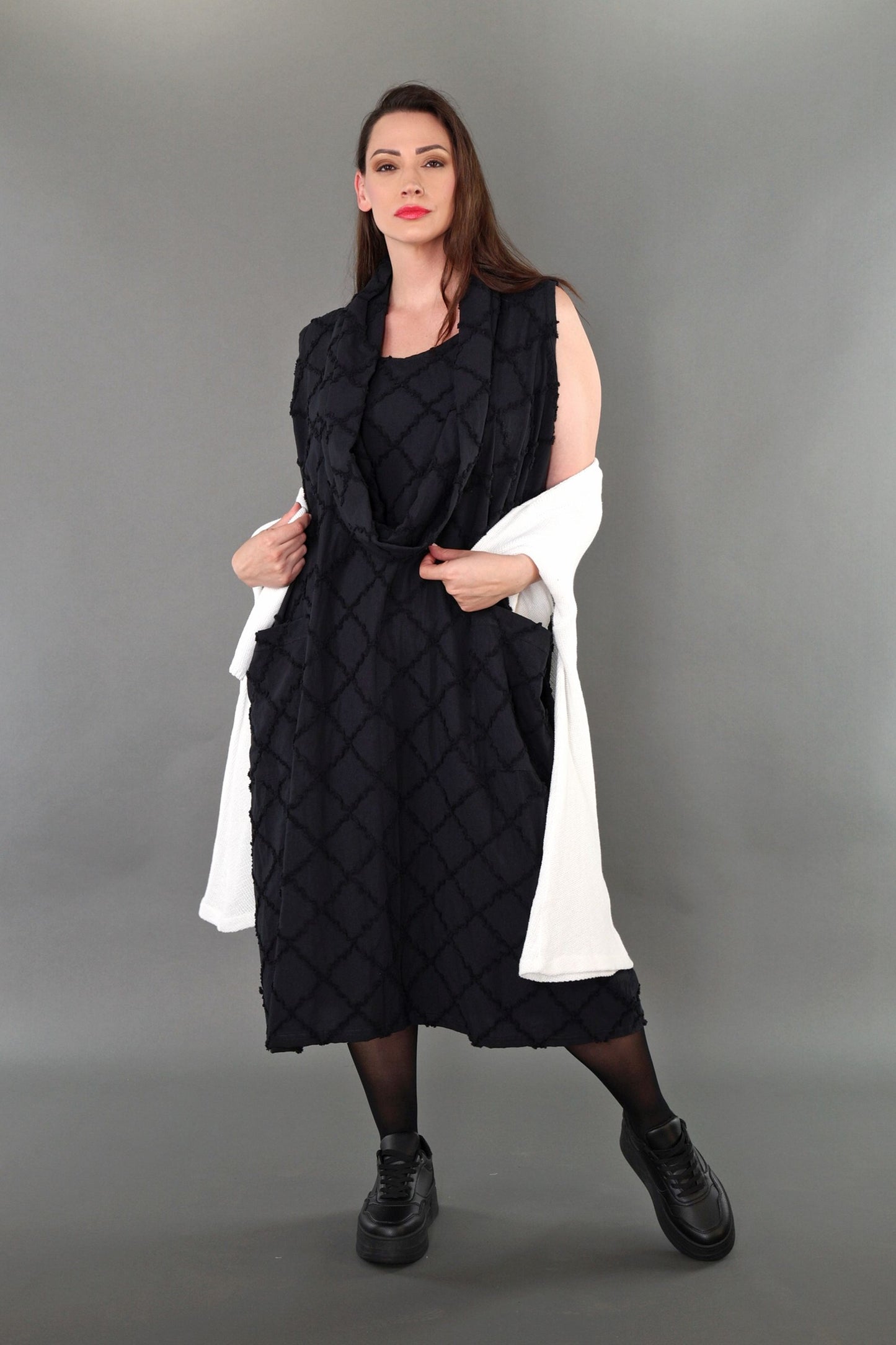 7118 "Brezza" Sleeveless Cowl-Neck Dress