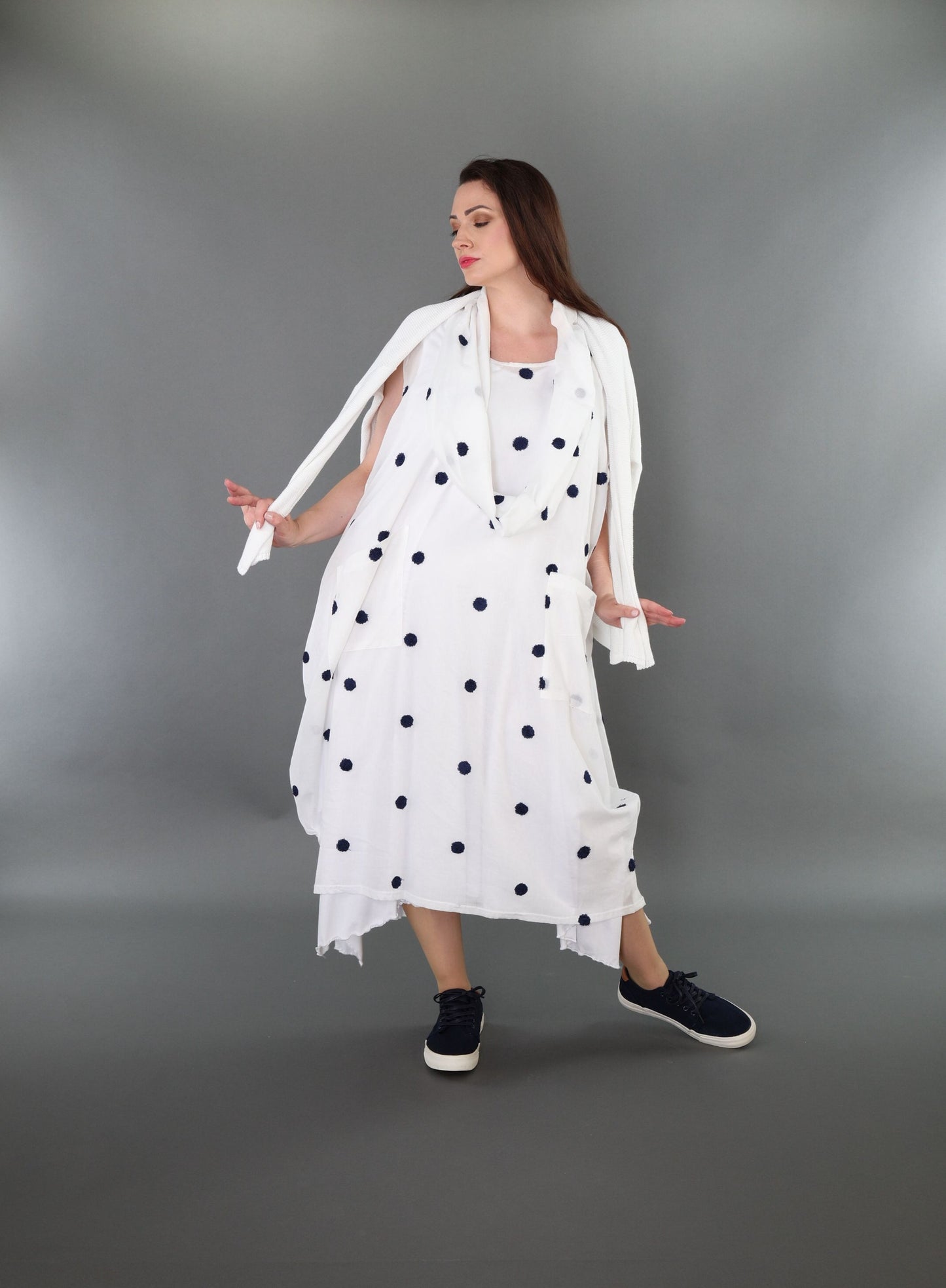 7118 "Marelia" Sleeveless Cowl-Neck Dress