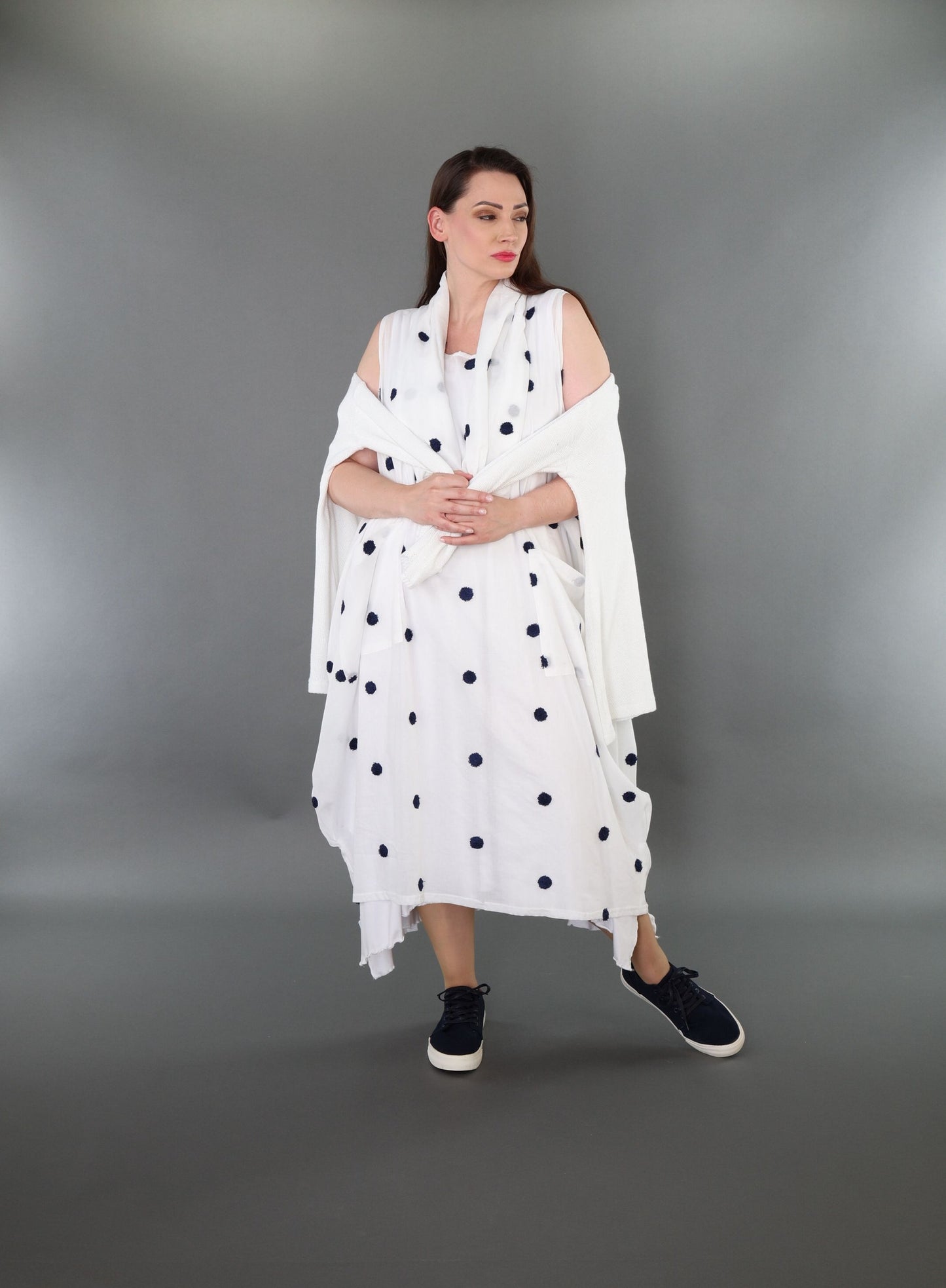 7118 "Marelia" Sleeveless Cowl-Neck Dress