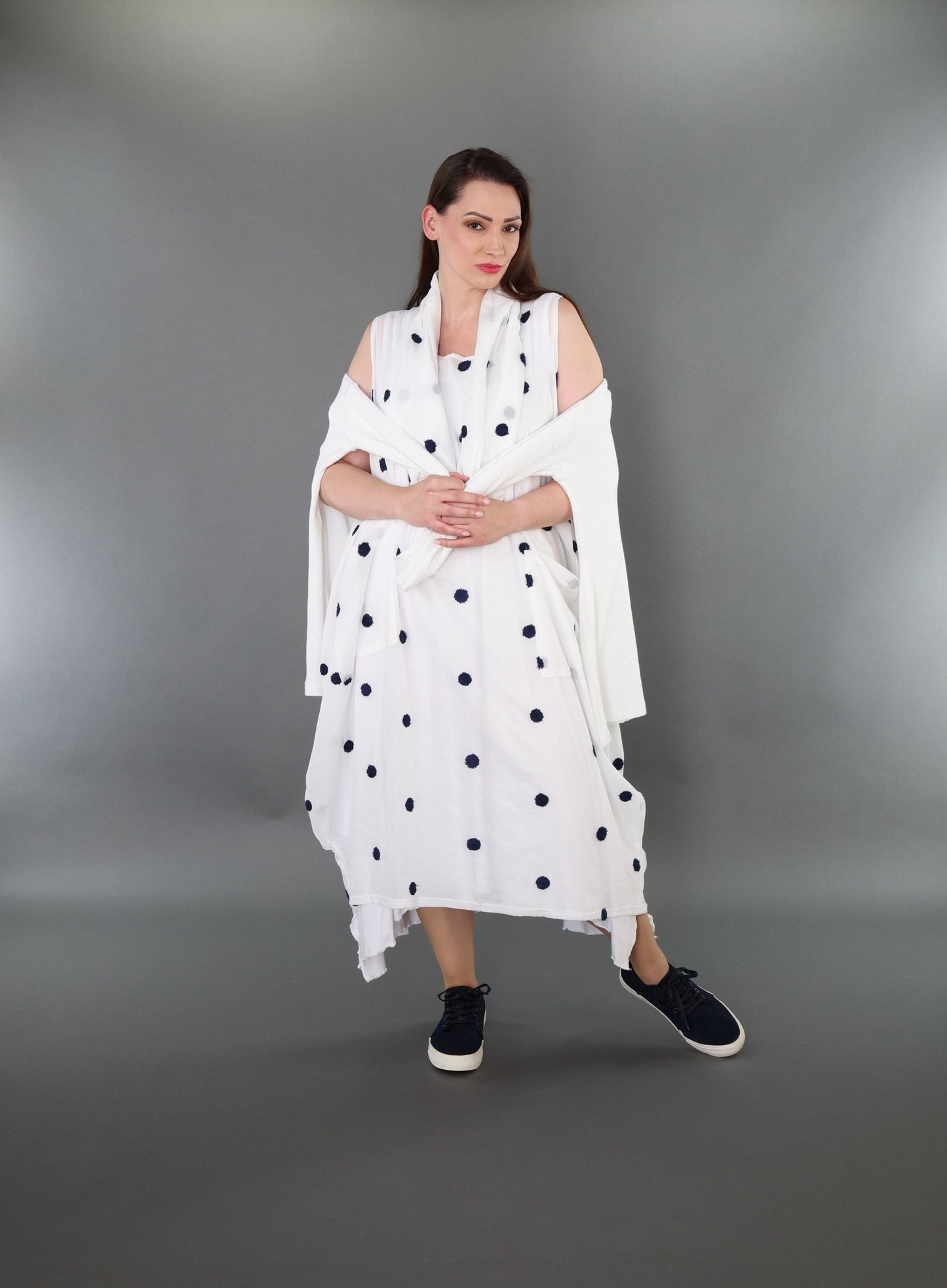 7118 "Marelia" Sleeveless Cowl-Neck Dress