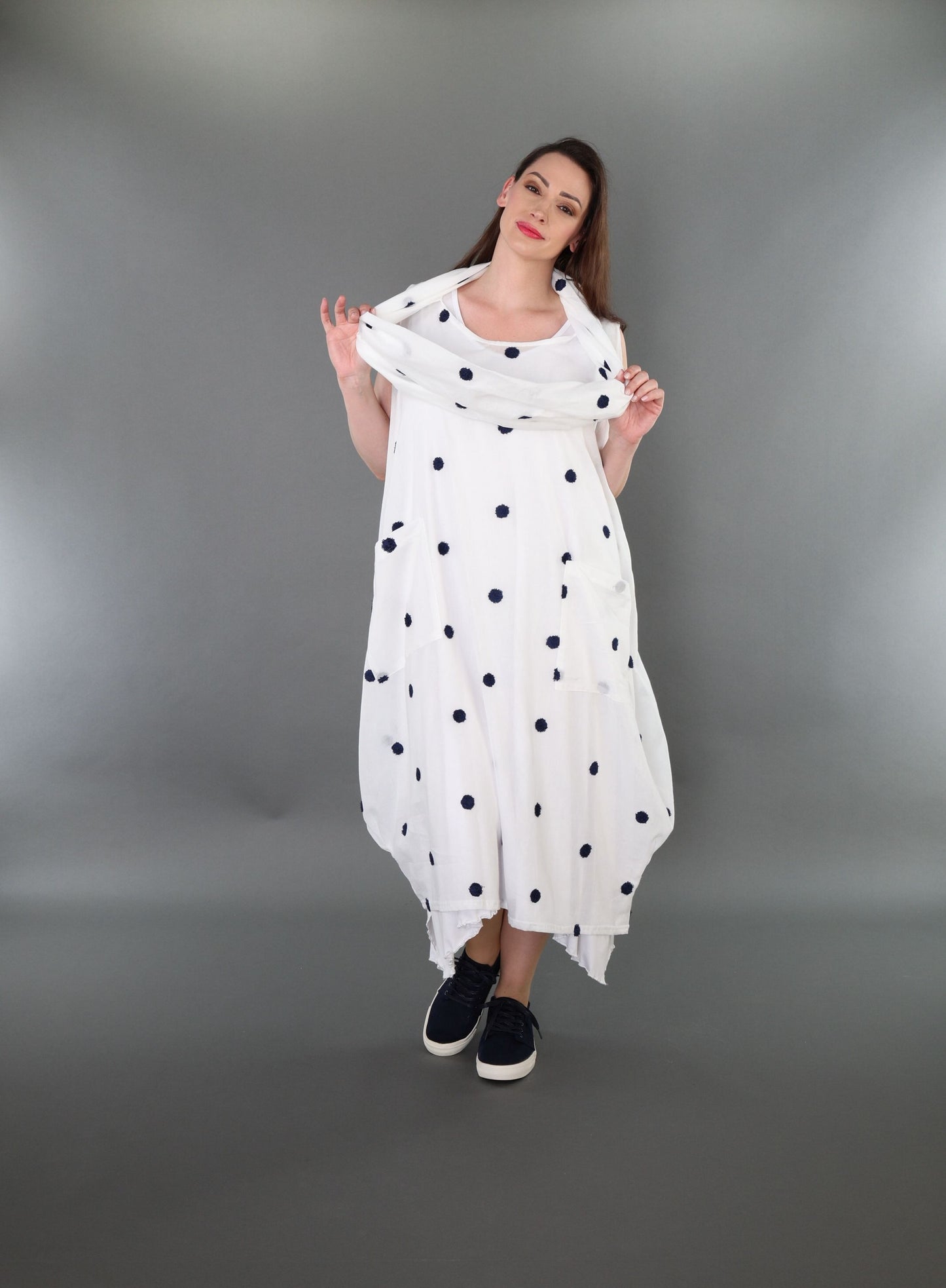 7118 "Marelia" Sleeveless Cowl-Neck Dress