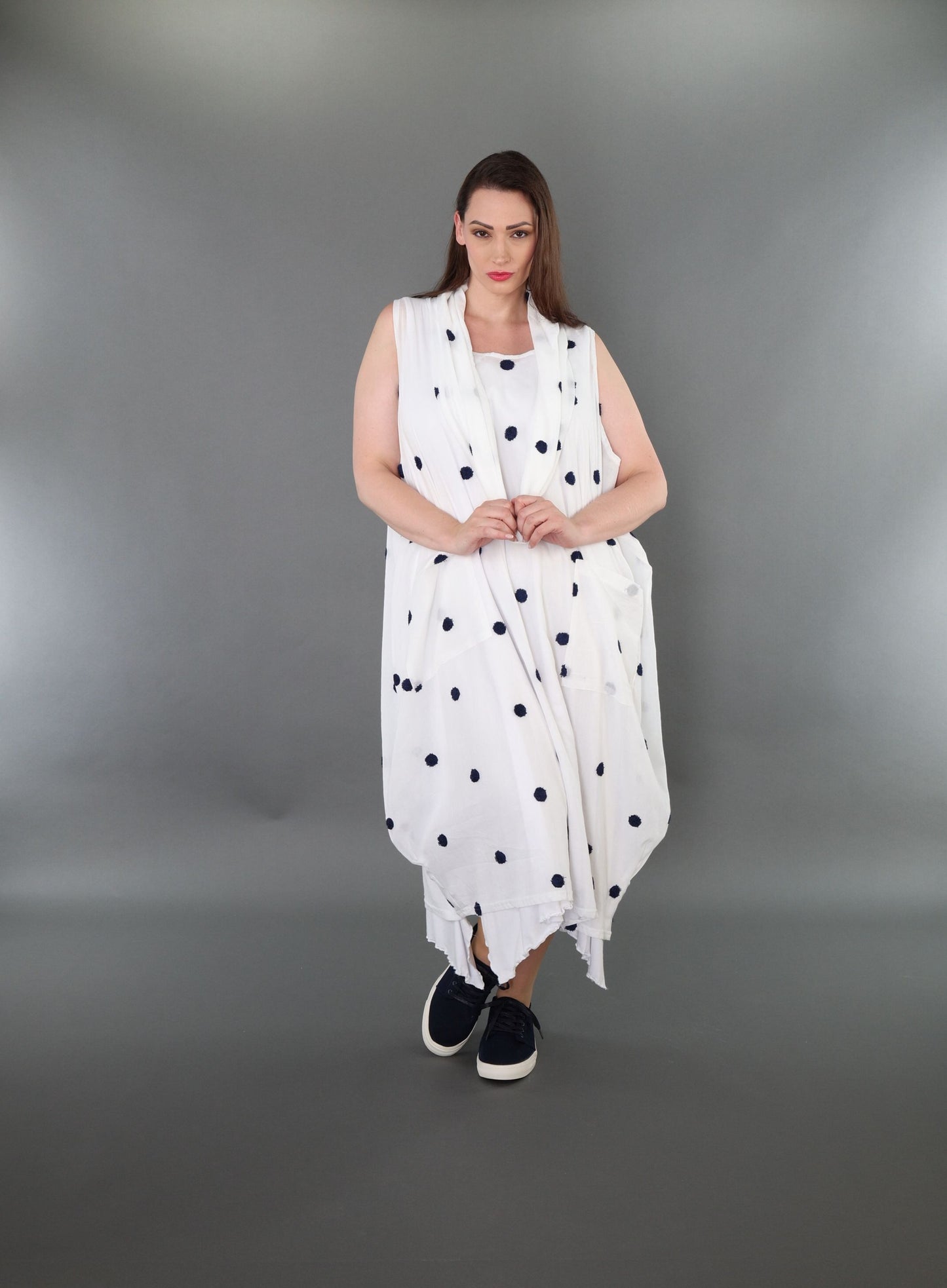 7118 "Marelia" Sleeveless Cowl-Neck Dress