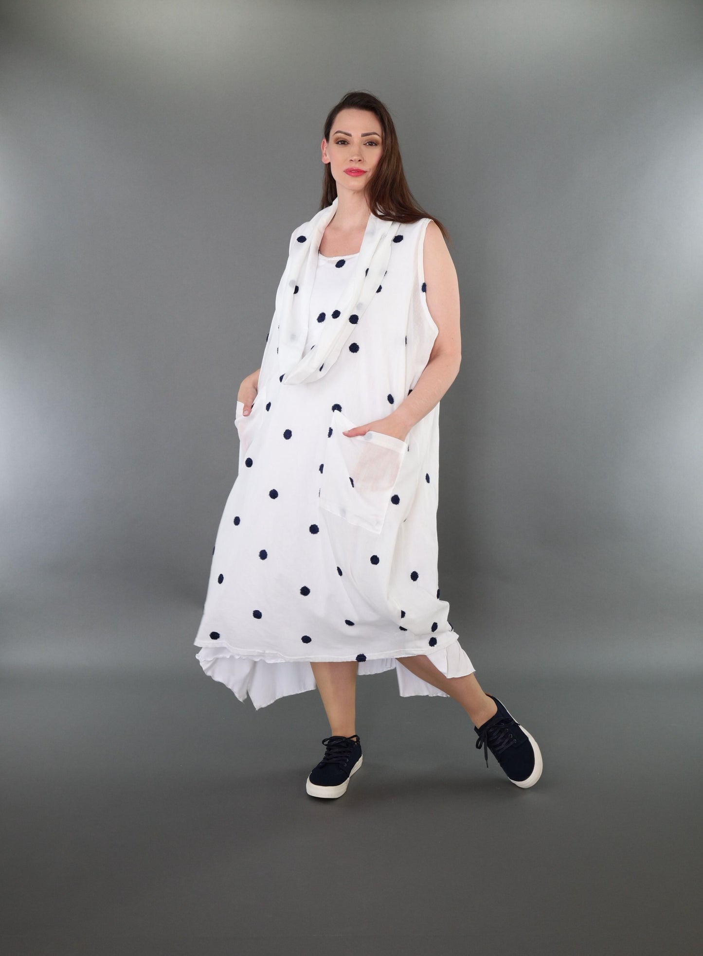 7118 "Marelia" Sleeveless Cowl-Neck Dress