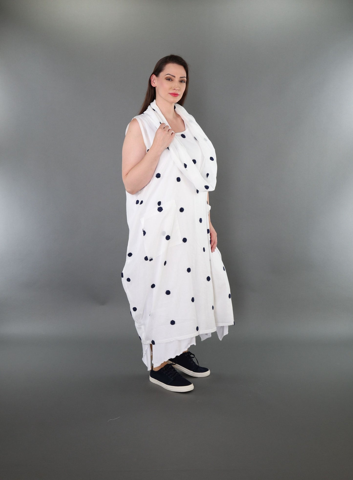 7118 "Marelia" Sleeveless Cowl-Neck Dress