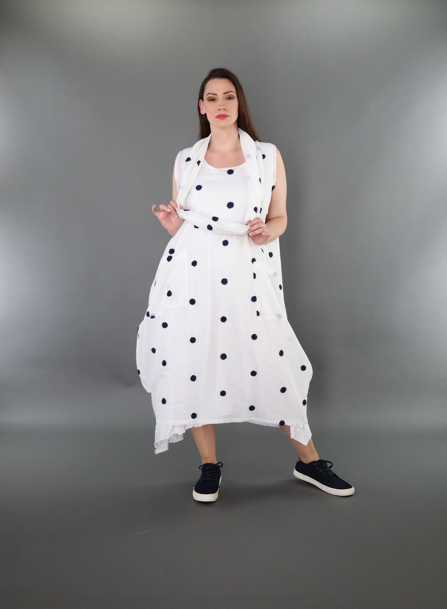 7118 "Marelia" Sleeveless Cowl-Neck Dress