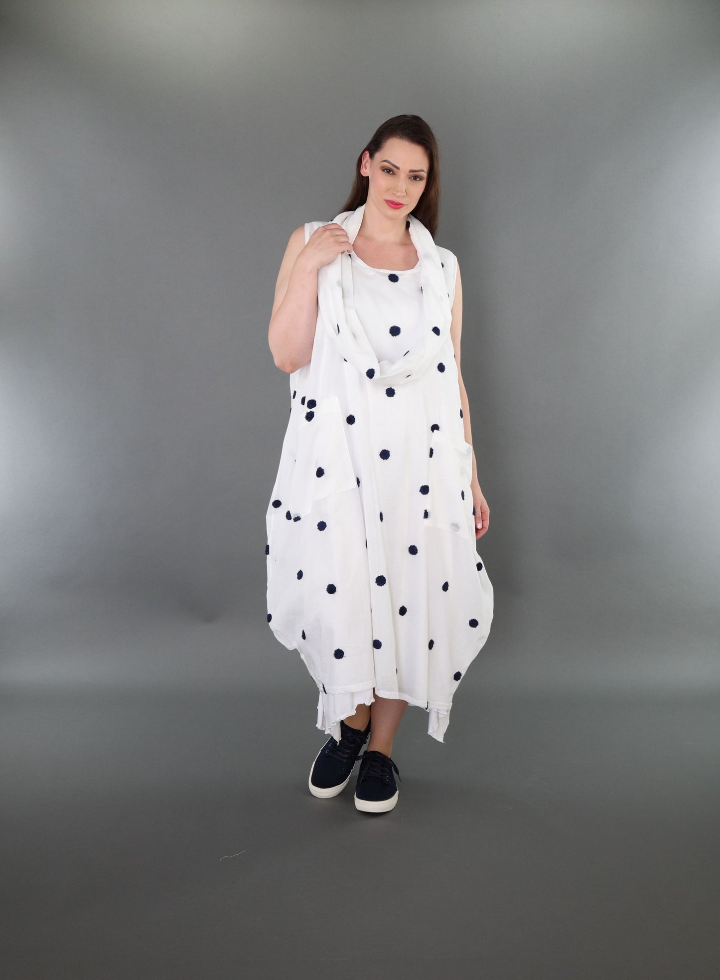 7118 "Marelia" Sleeveless Cowl-Neck Dress