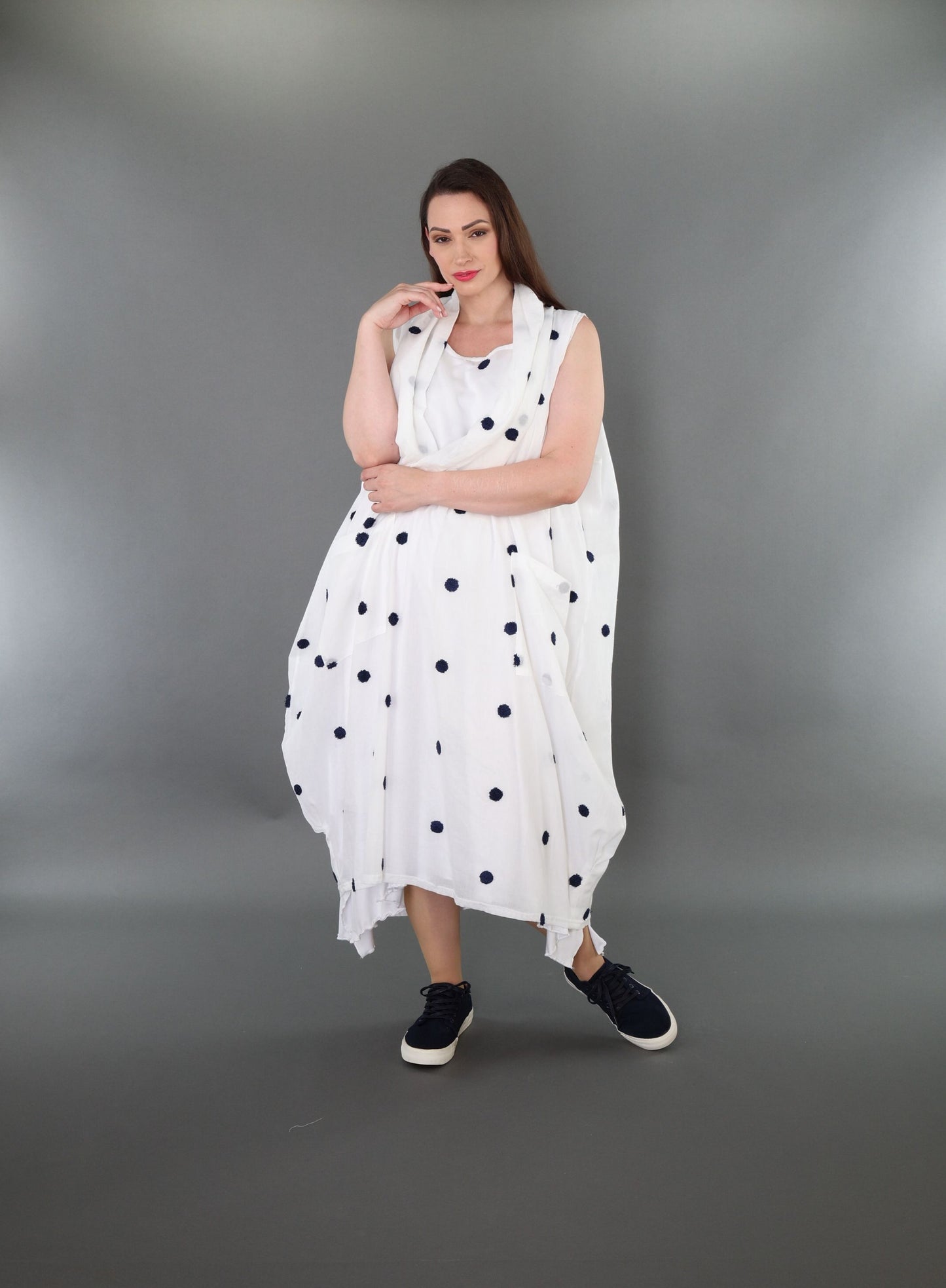 7118 "Marelia" Sleeveless Cowl-Neck Dress