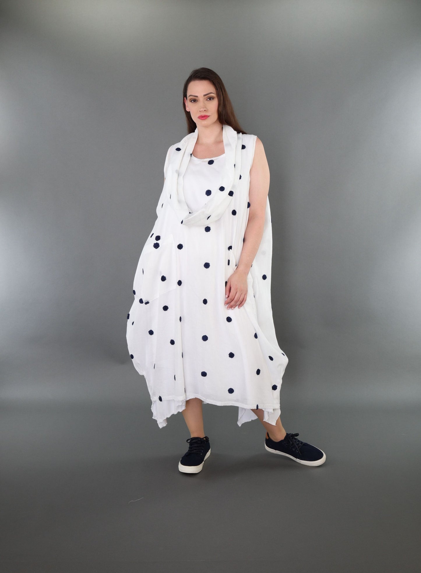 7118 "Marelia" Sleeveless Cowl-Neck Dress