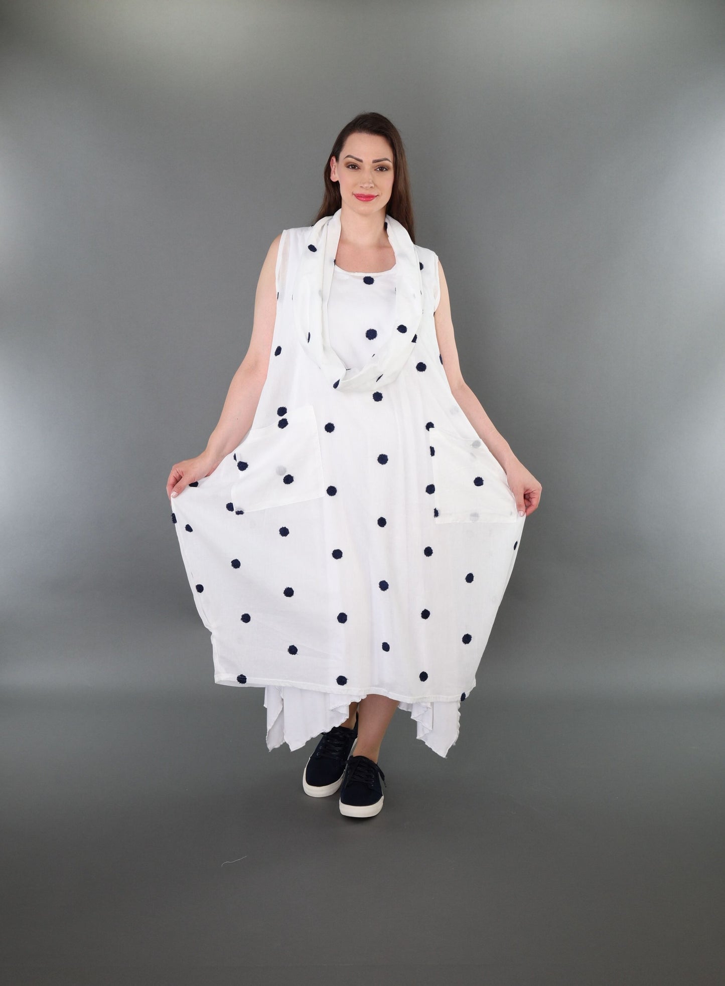 7118 "Marelia" Sleeveless Cowl-Neck Dress