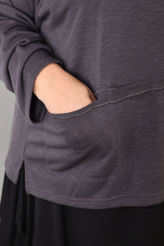 7130 "Celine" Top - Dark Grey