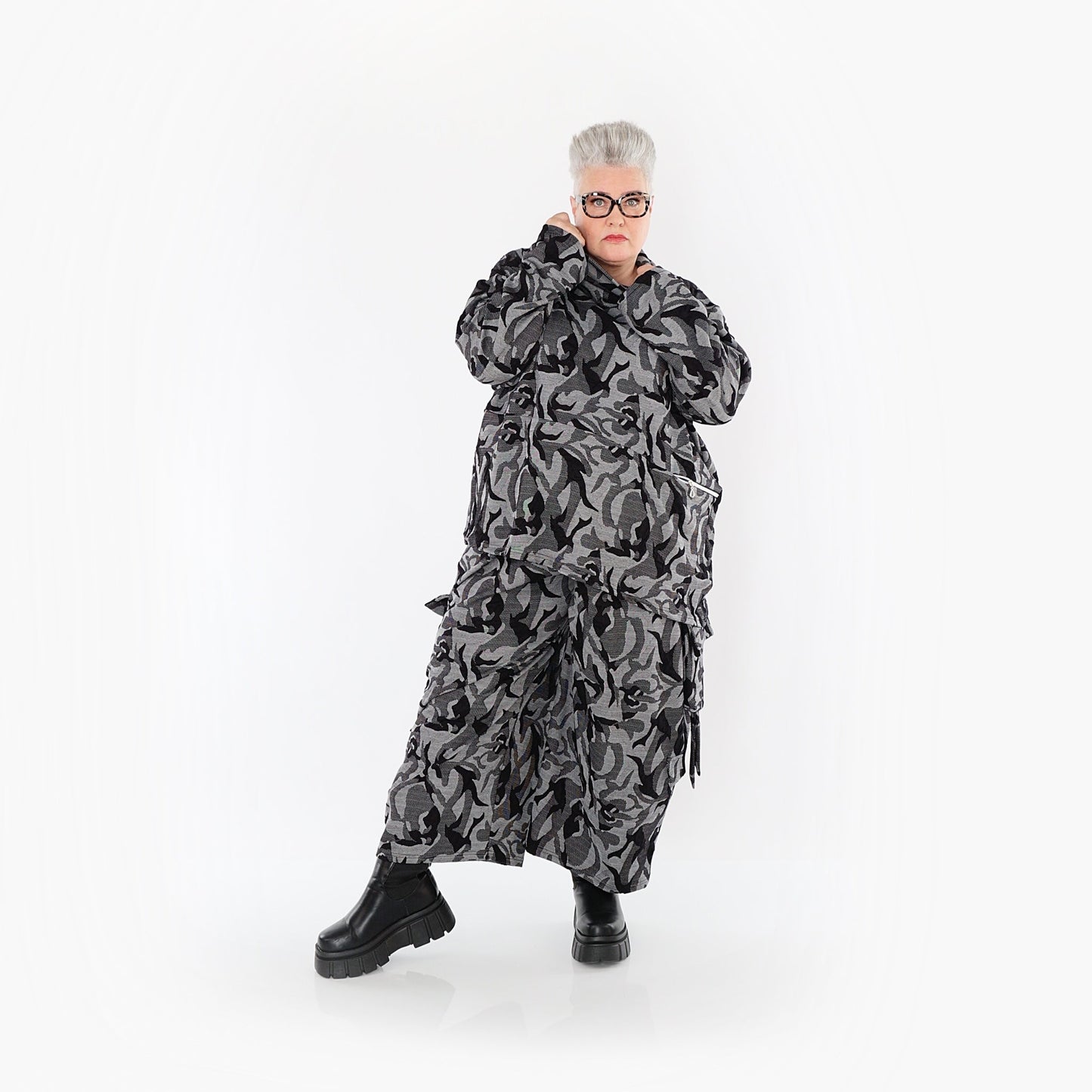 Akh 1012 7125 Trousers Grey Black 12