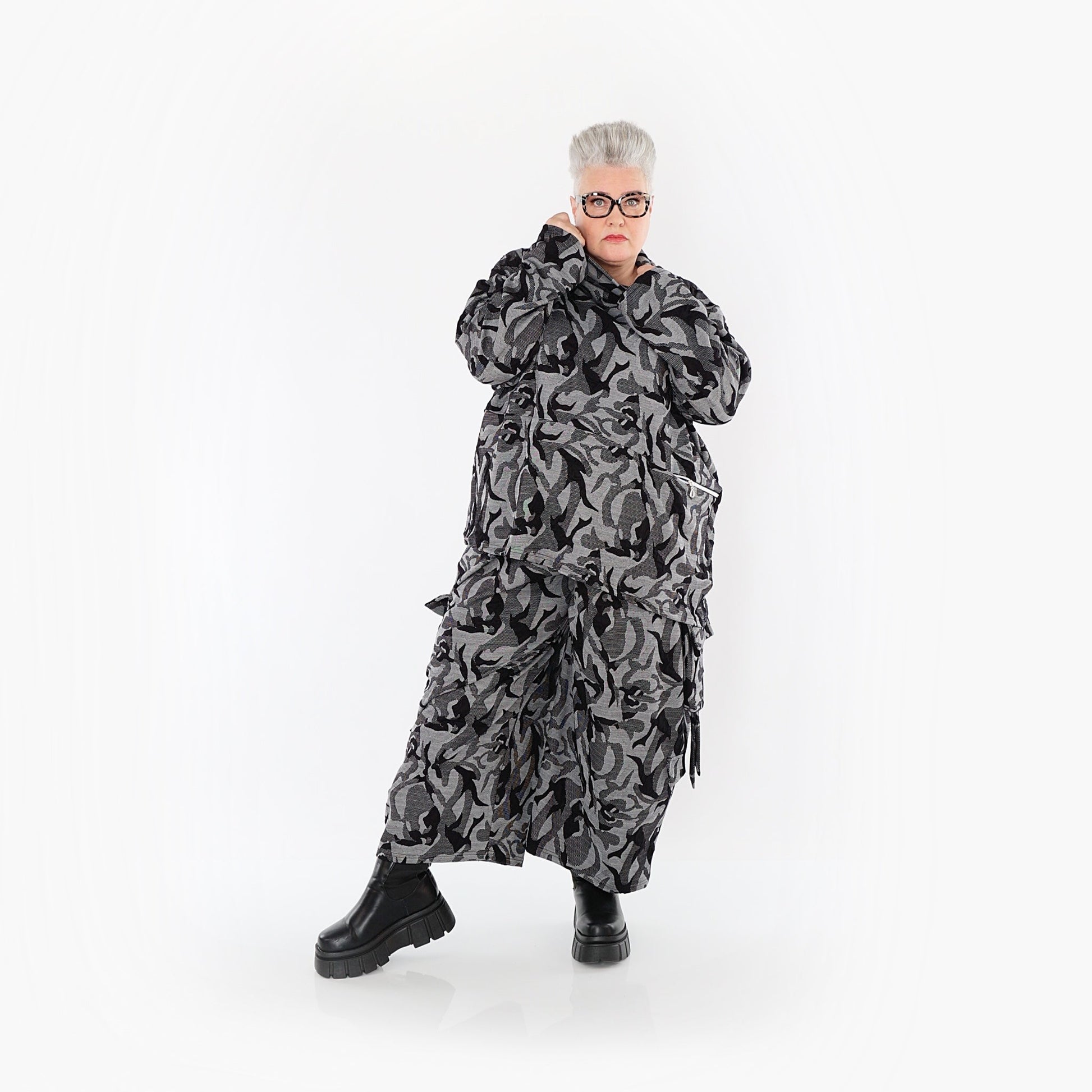 Akh 1012 7125 Trousers Grey Black 12