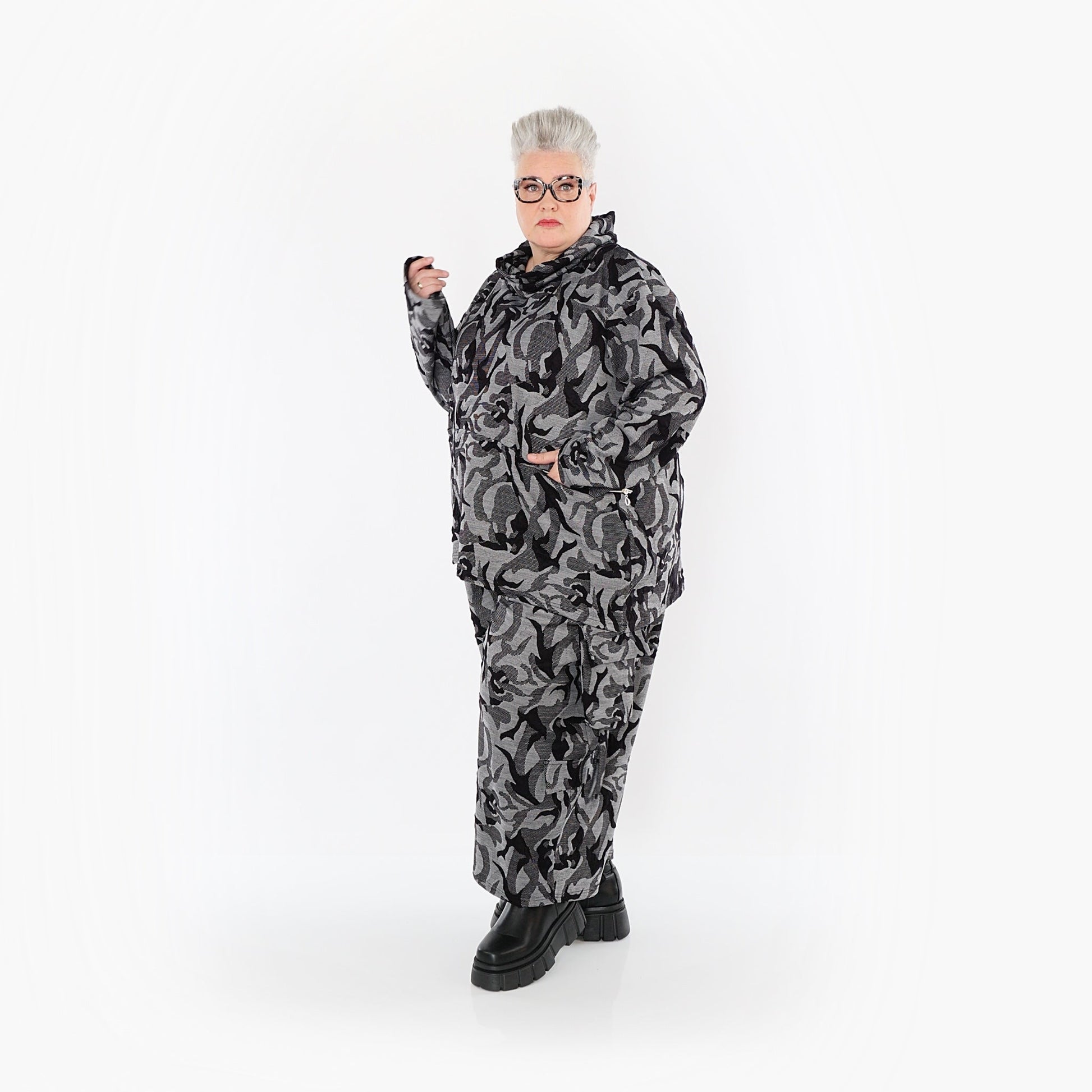 Akh 1012 7125 Trousers Grey Black 9