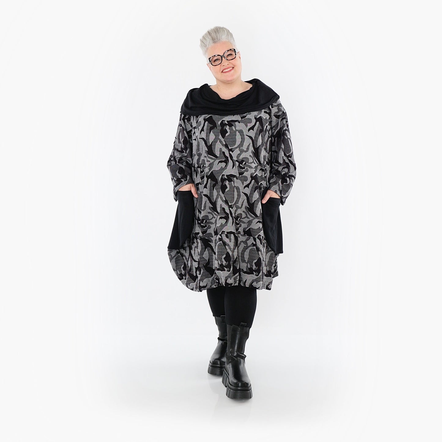 Akh 1012 7139 Dress Grey Black 3