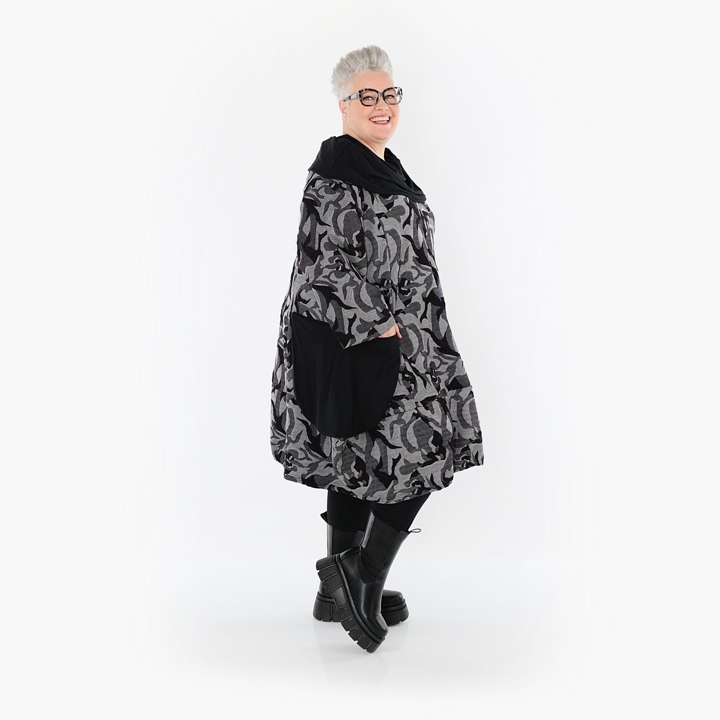 Akh 1012 7139 Dress Grey Black 7