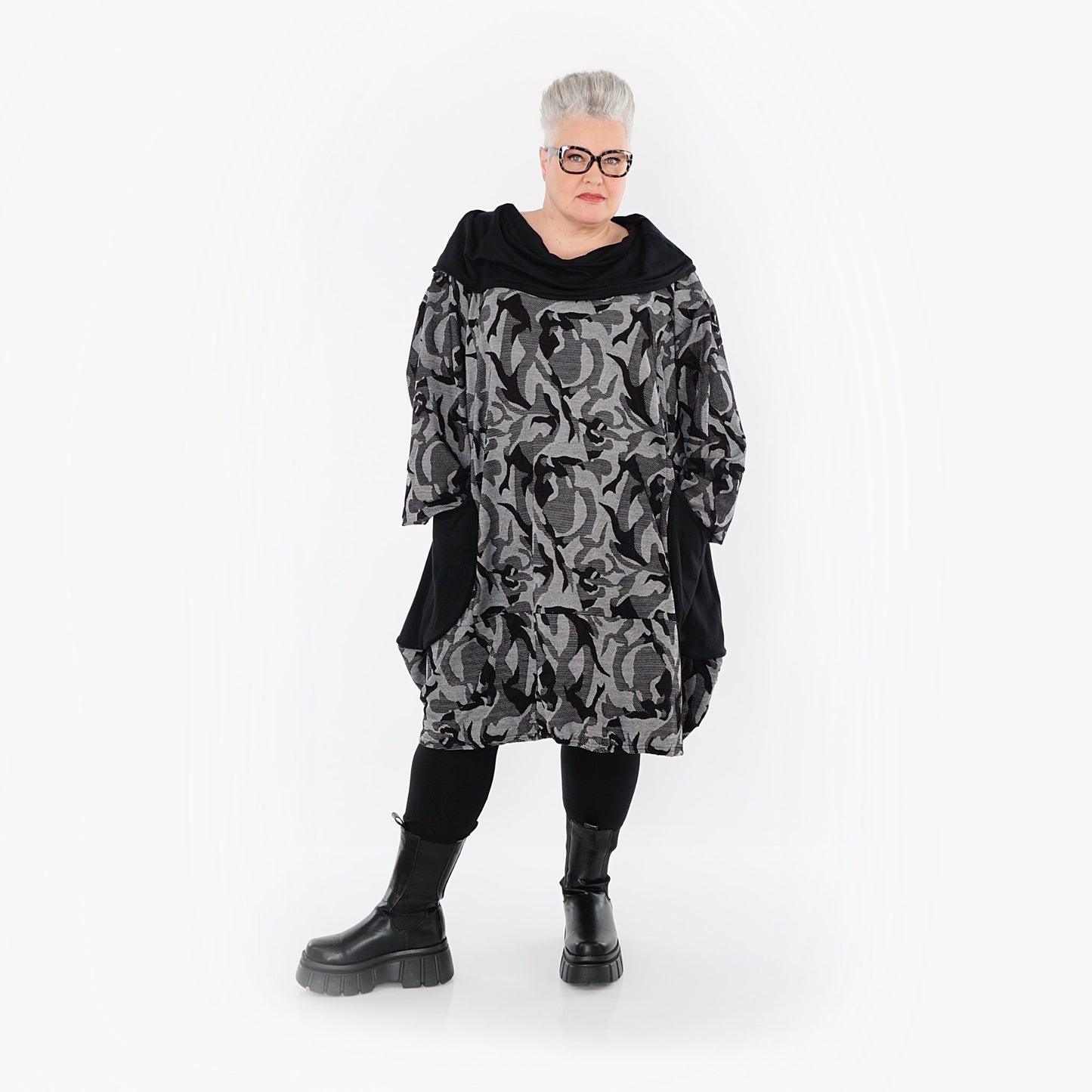 Akh 1012 7139 Dress Grey Black 8