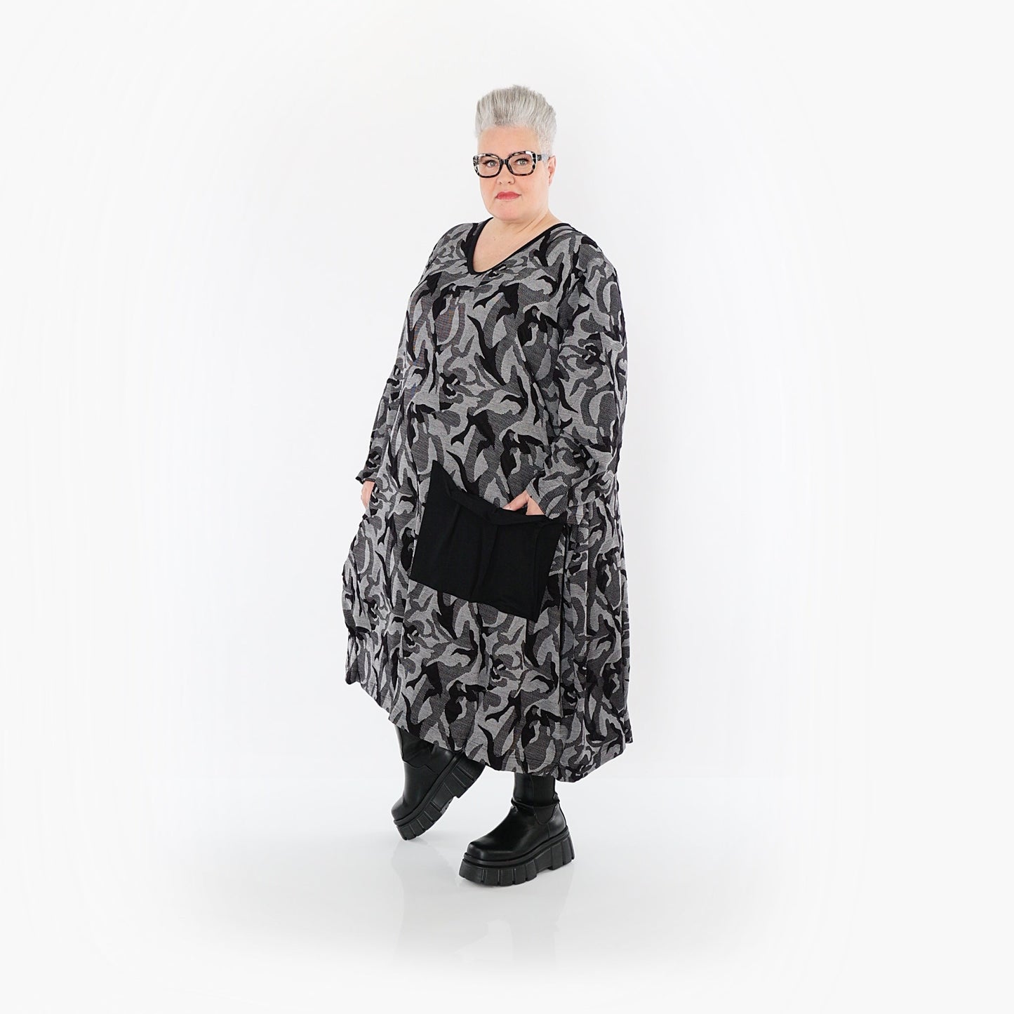 Akh 1012 7144 Dress Grey Black 2