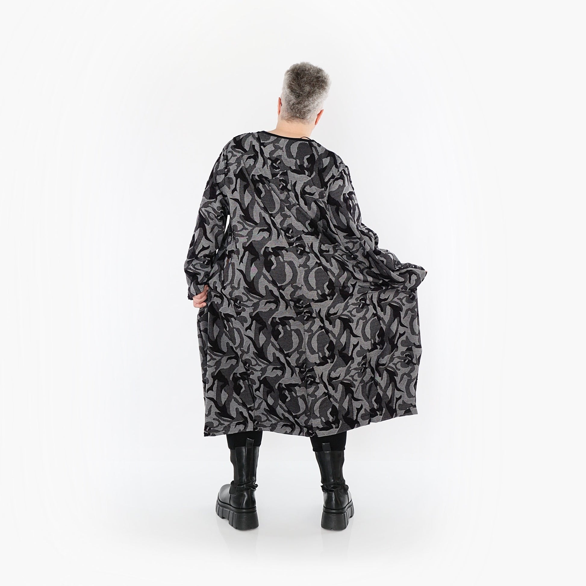 Akh 1012 7144 Dress Grey Black 3