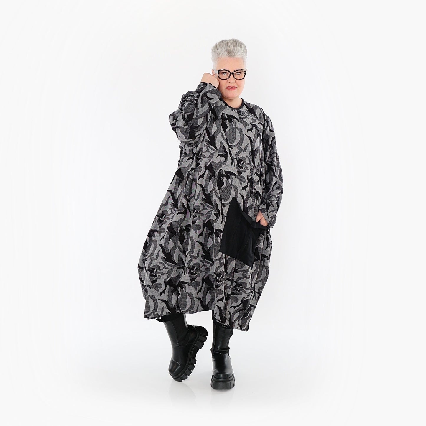 Akh 1012 7144 Dress Grey Black 8