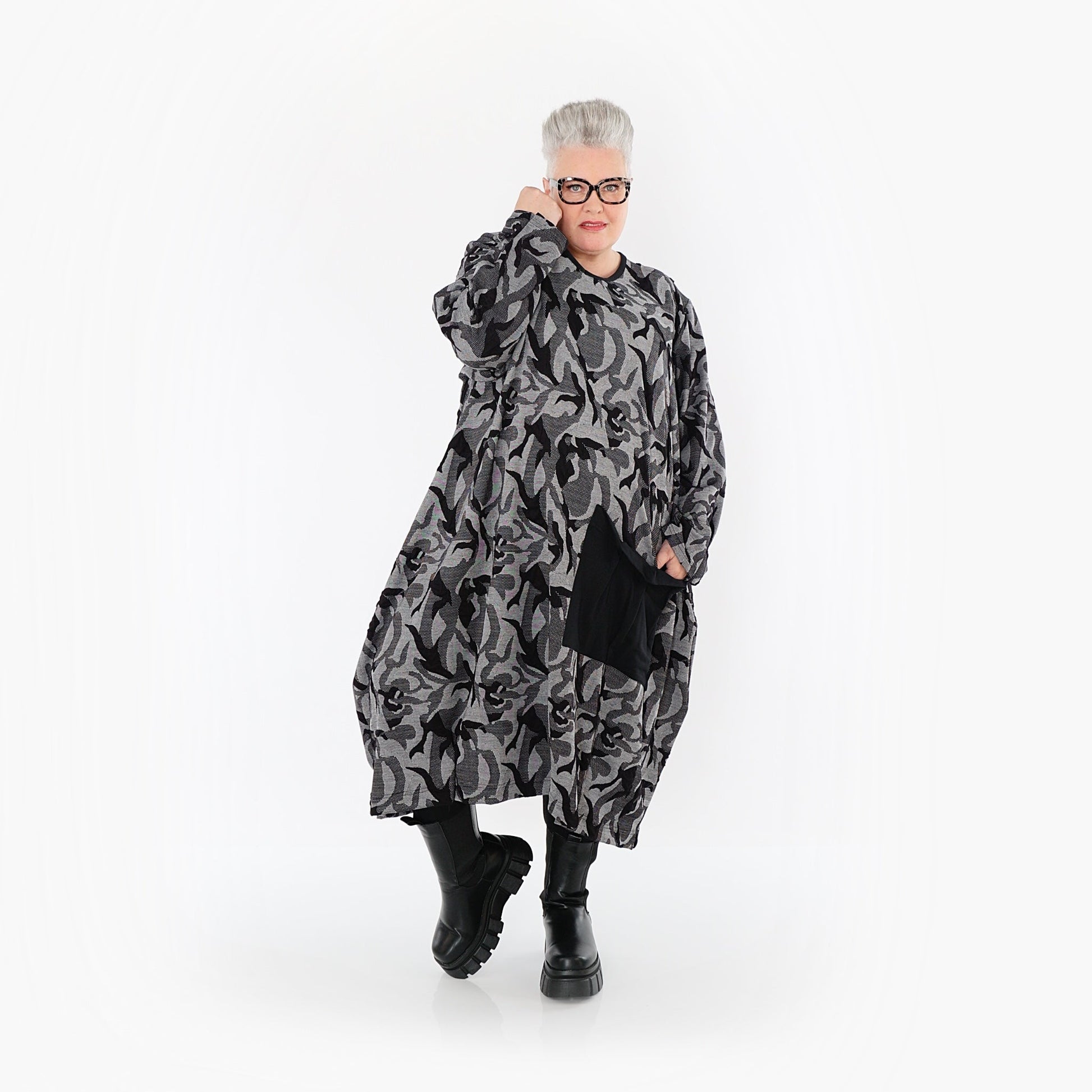 Akh 1012 7144 Dress Grey Black 8