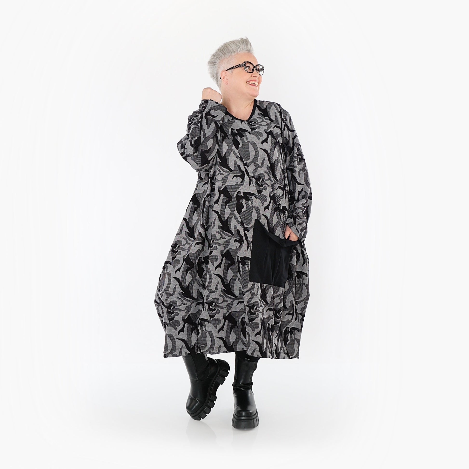 Akh 1012 7144 Dress Grey Black 9