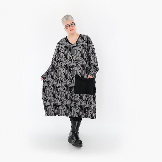 Akh 1012 7144 Dress Grey Black