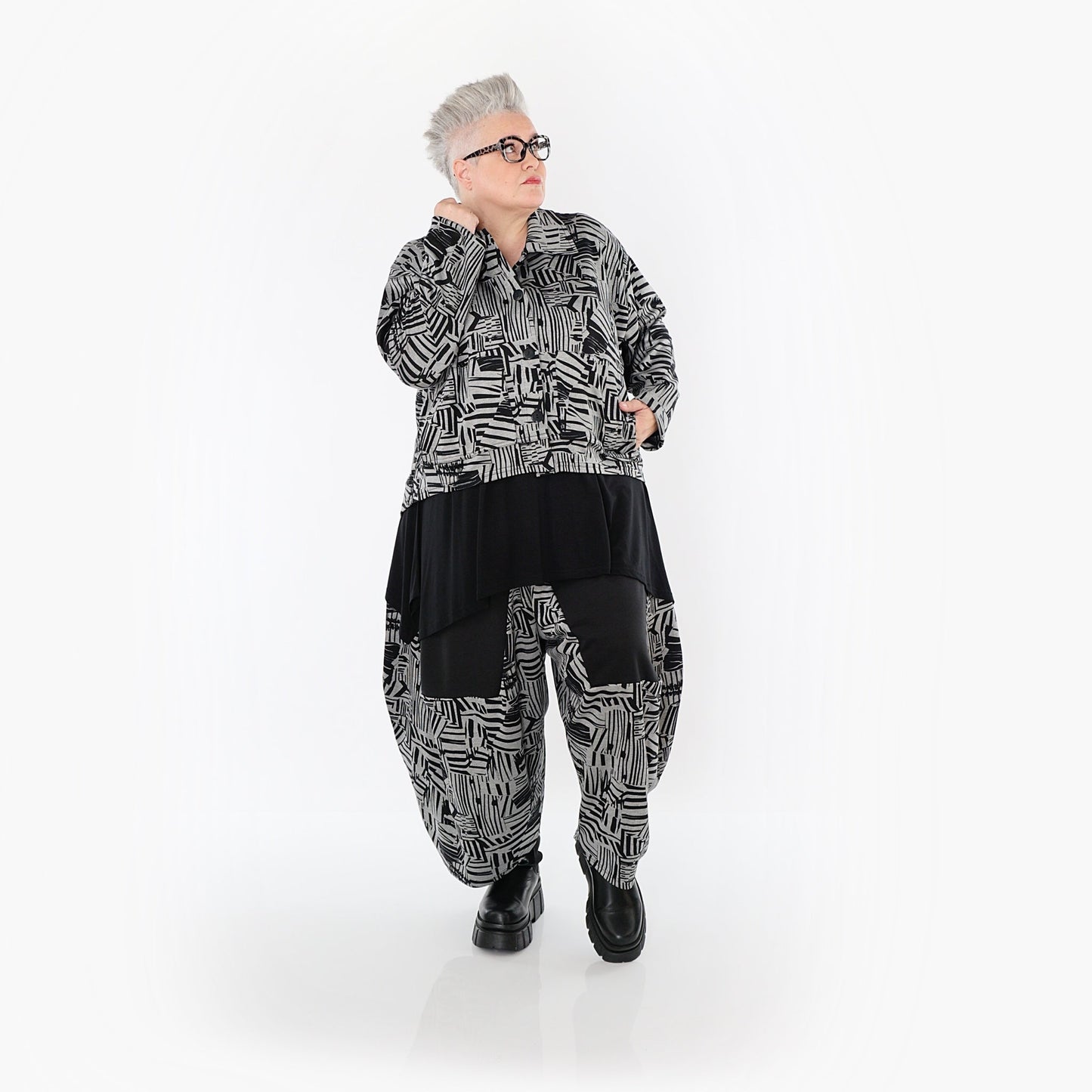 Akh 1014 6883 Trousers Black Grey 13