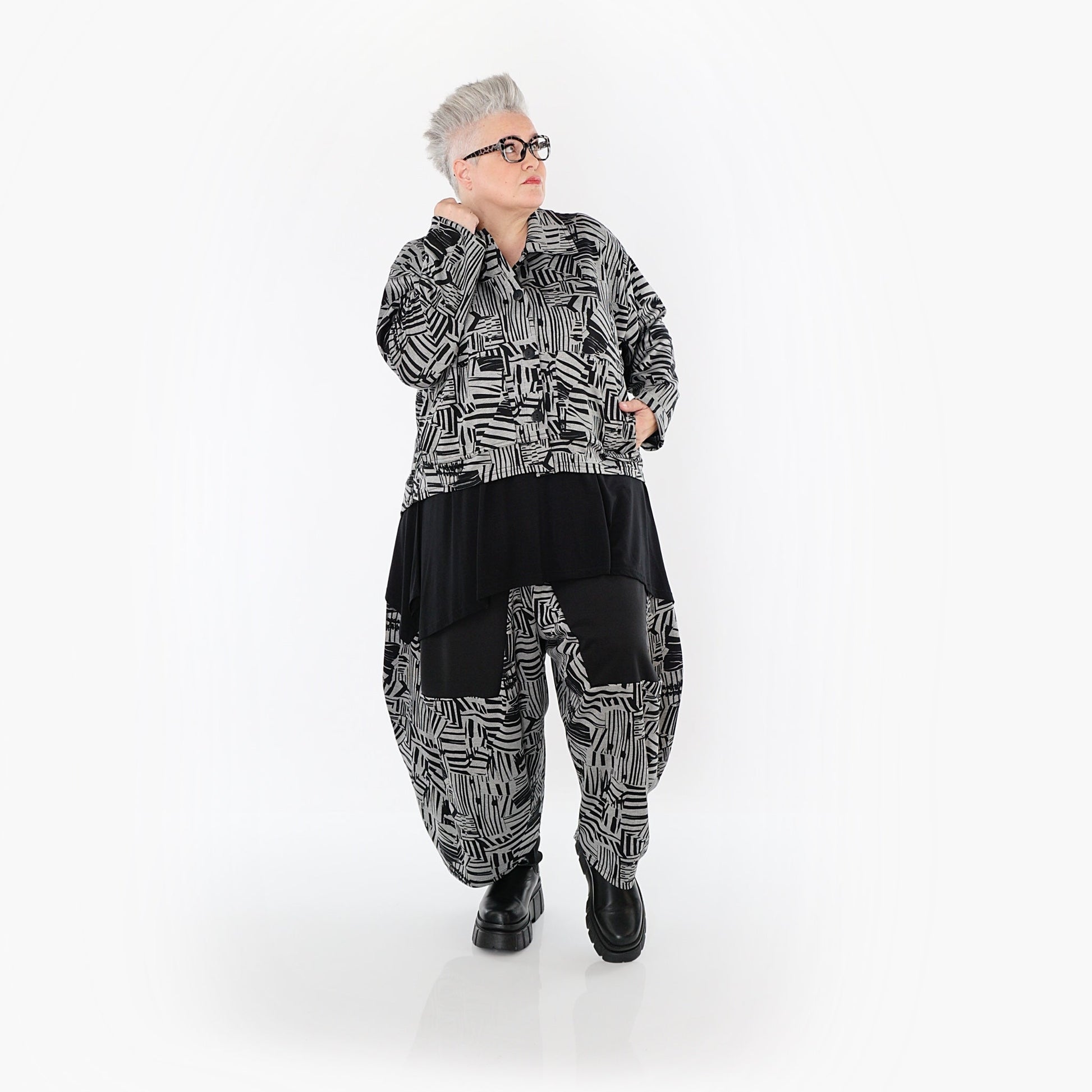 Akh 1014 6883 Trousers Black Grey 13