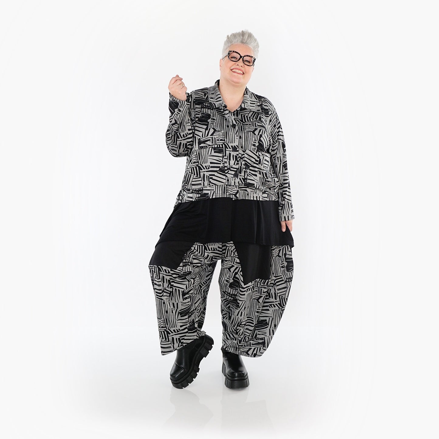 Akh 1014 6883 Trousers Black Grey 3