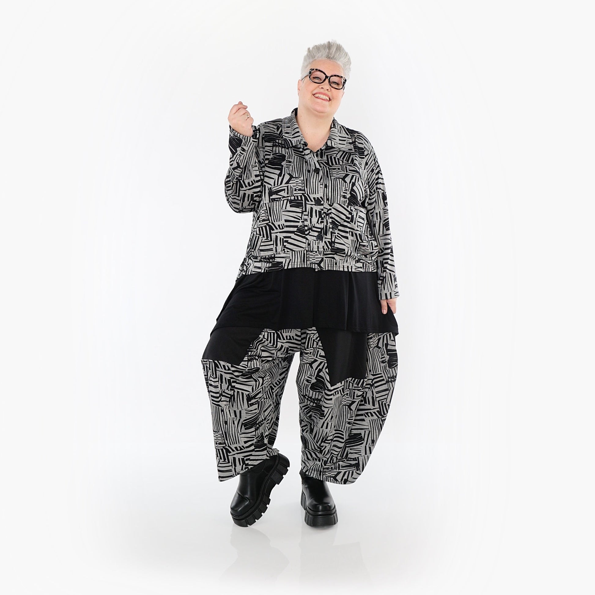 Akh 1014 6883 Trousers Black Grey 3