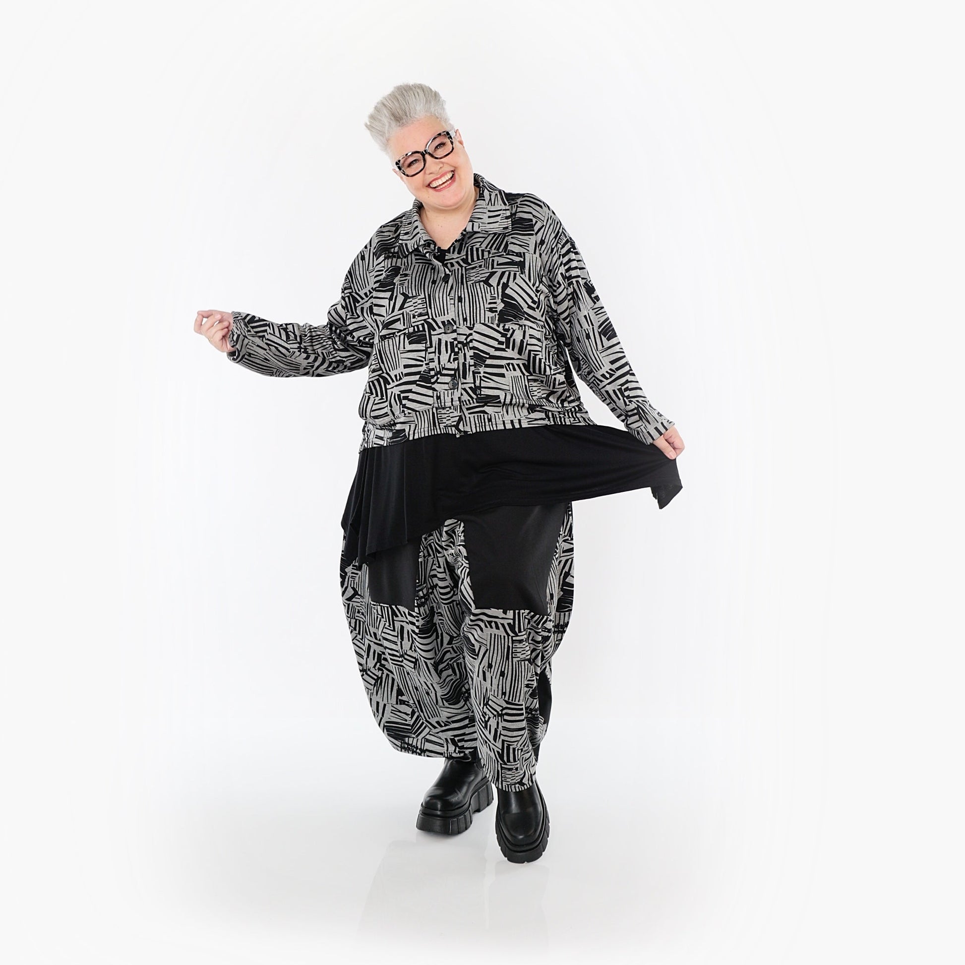 Akh 1014 6883 Trousers Black Grey 4