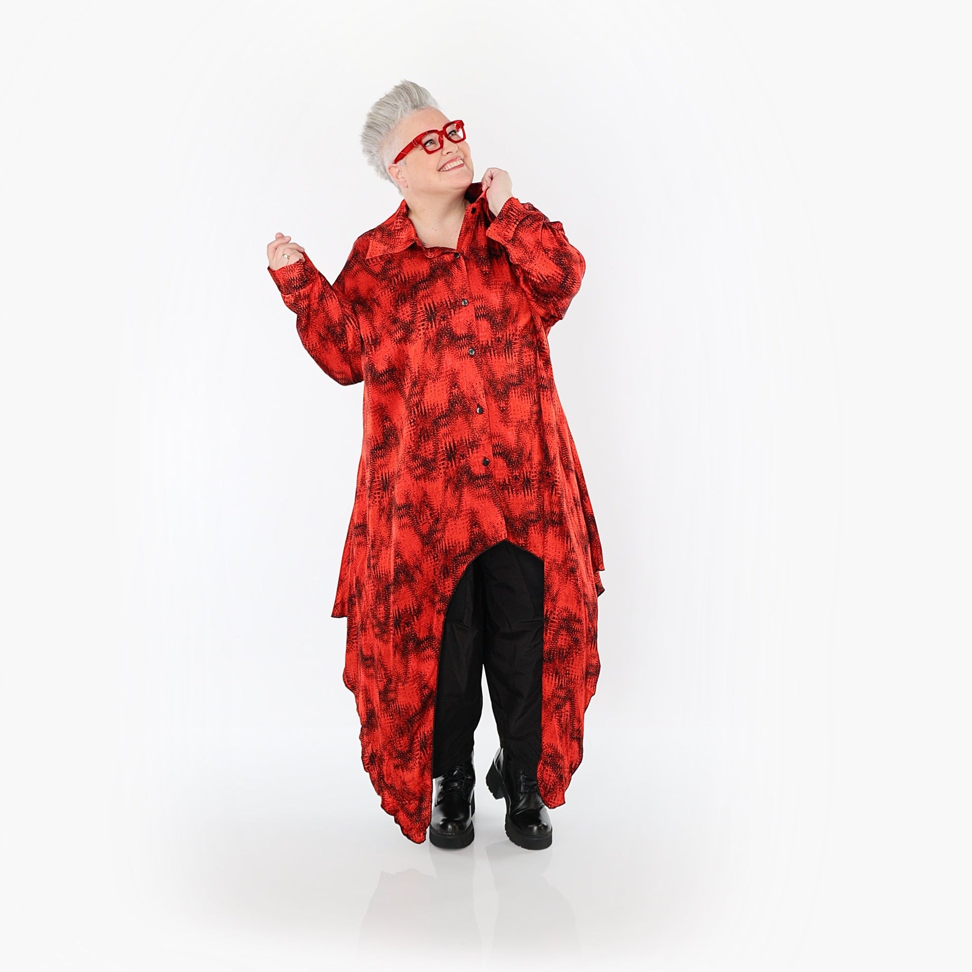 Akh 1015 7135 Shirt Red Black 2