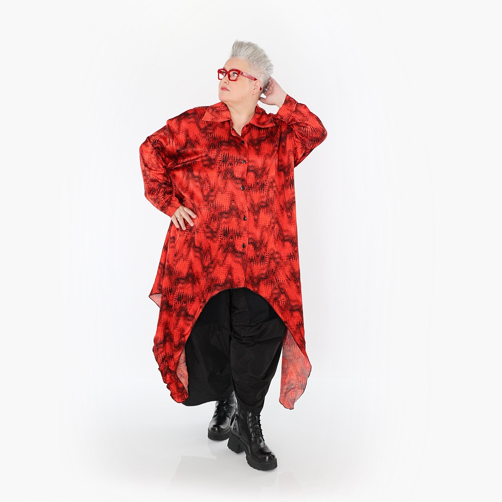 Akh 1015 7135 Shirt Red Black 9