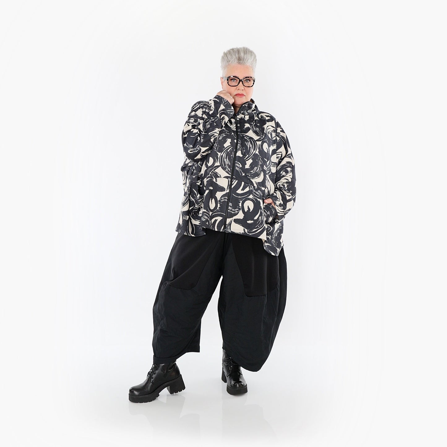 Akh 1016 7104 Jacket Ecru Black 8