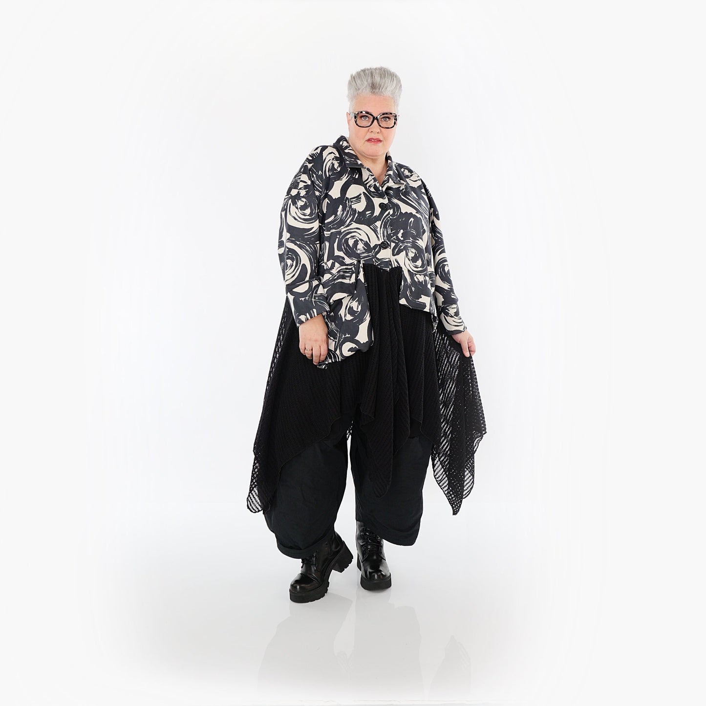 Akh 1016 7147 Jacket Ecru Black 2