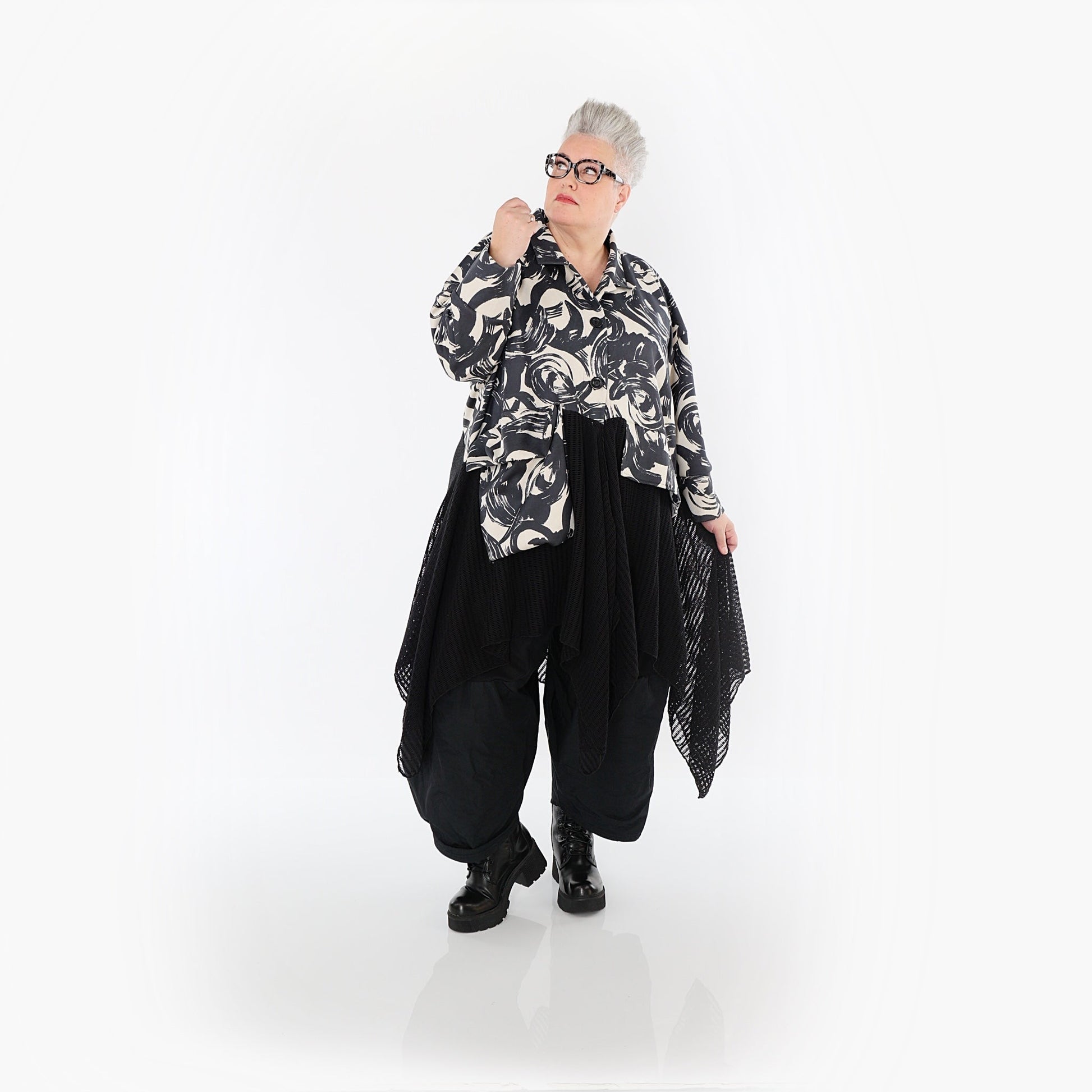 Akh 1016 7147 Jacket Ecru Black 3