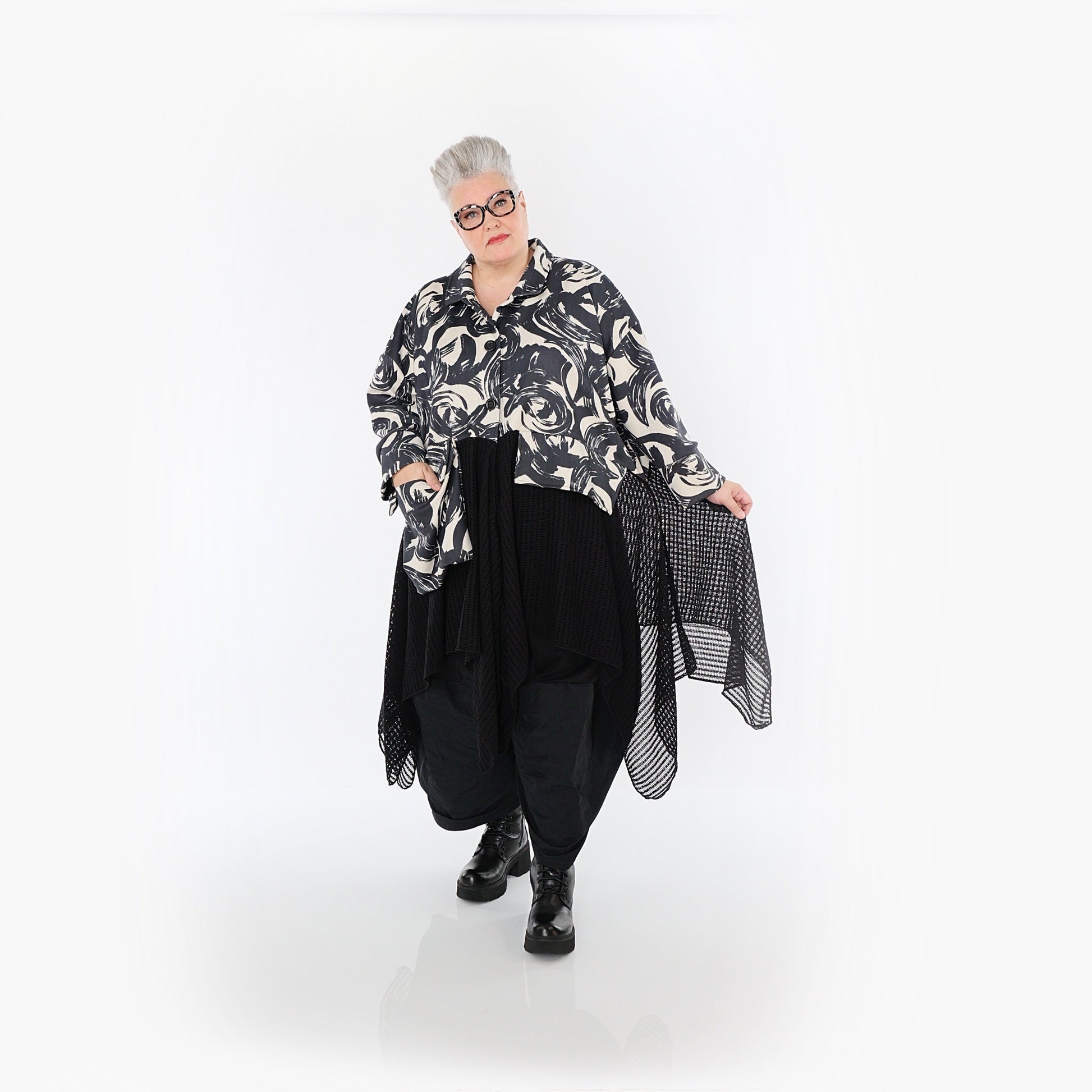 Akh 1016 7147 Jacket Ecru Black