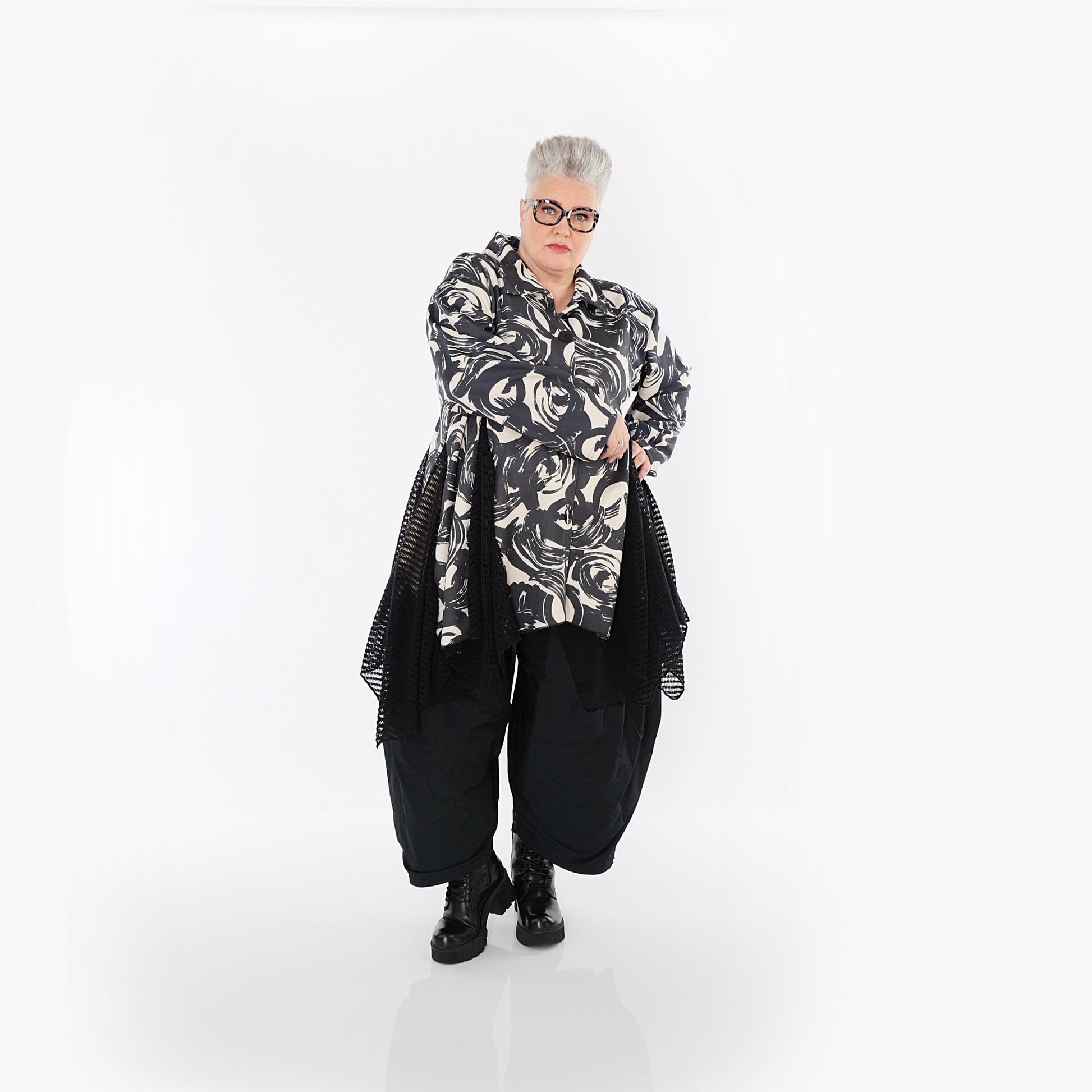 Akh 1016 7148 Jacket Ecru Black 2