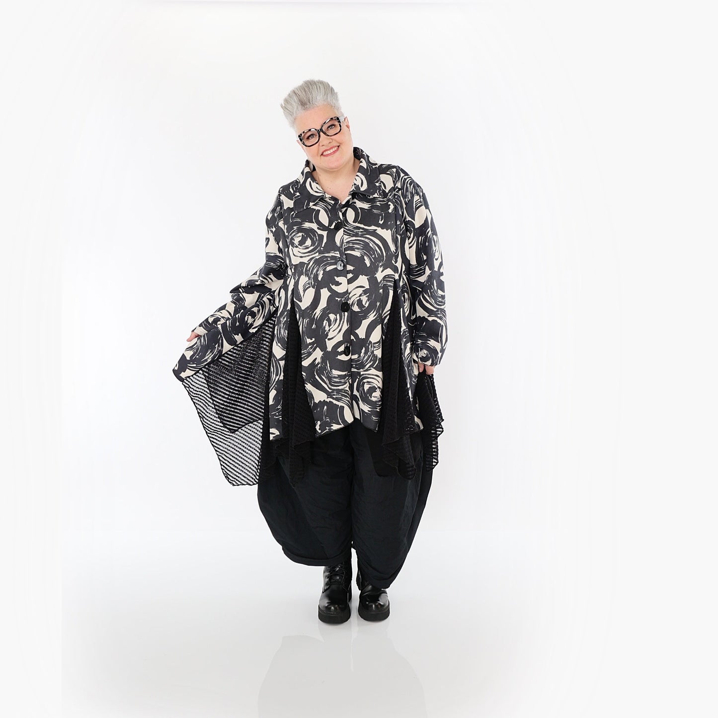 Akh 1016 7148 Jacket Ecru Black 3