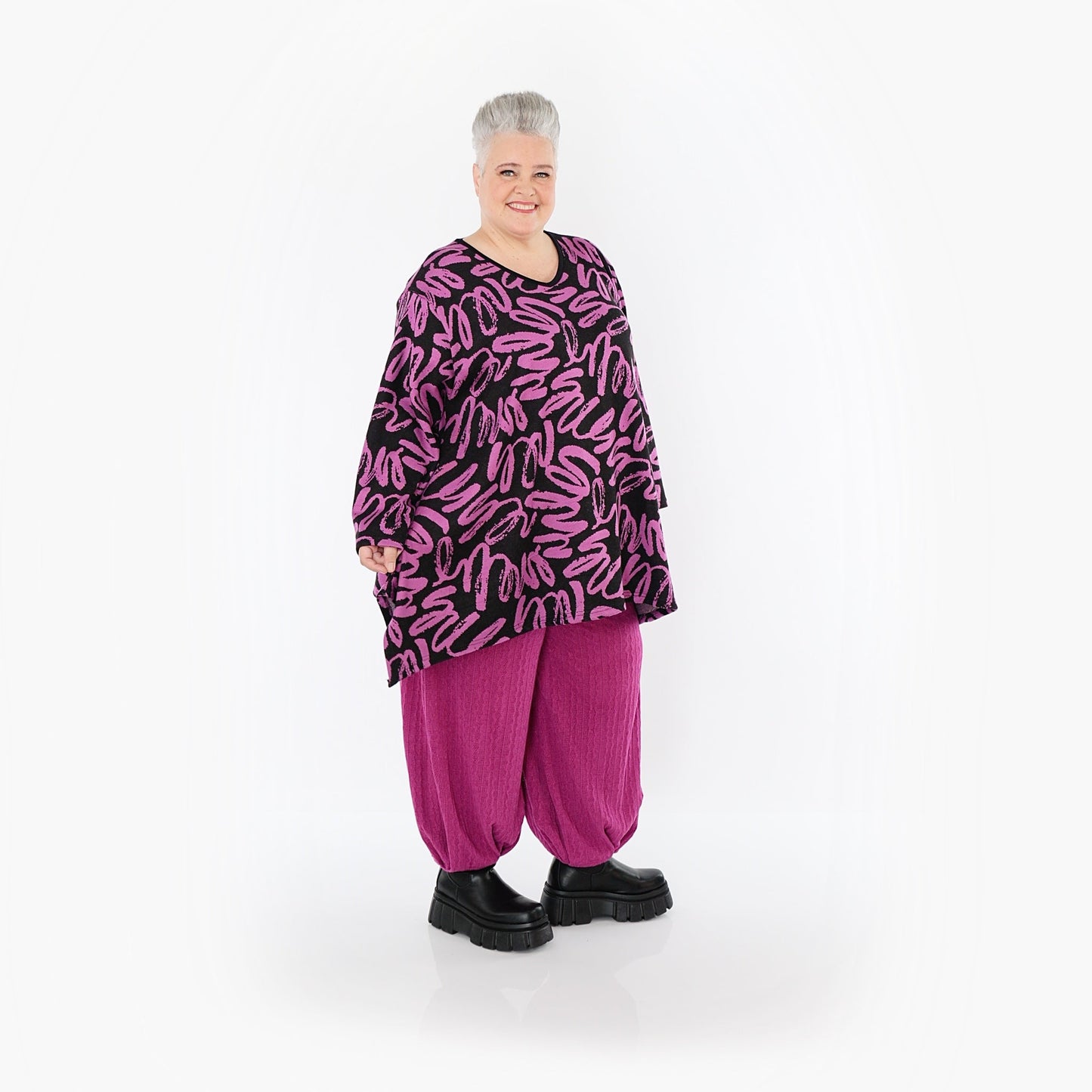 Akh 1529 01019 Shirt Black Fuchsia 5